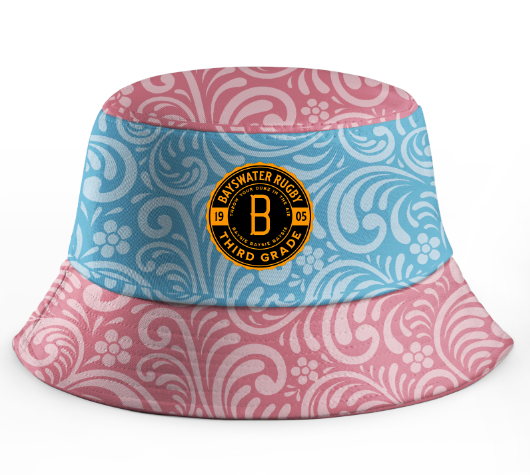 Custom Pink and Blue Printed Bucket Hat