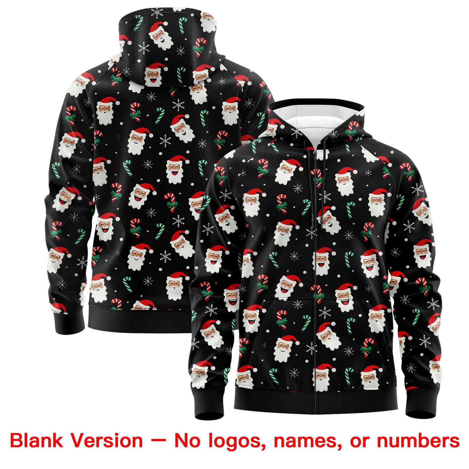Custom Black Kelly Green Christmas Graffiti Pattern Athletic Pullover Hoodie