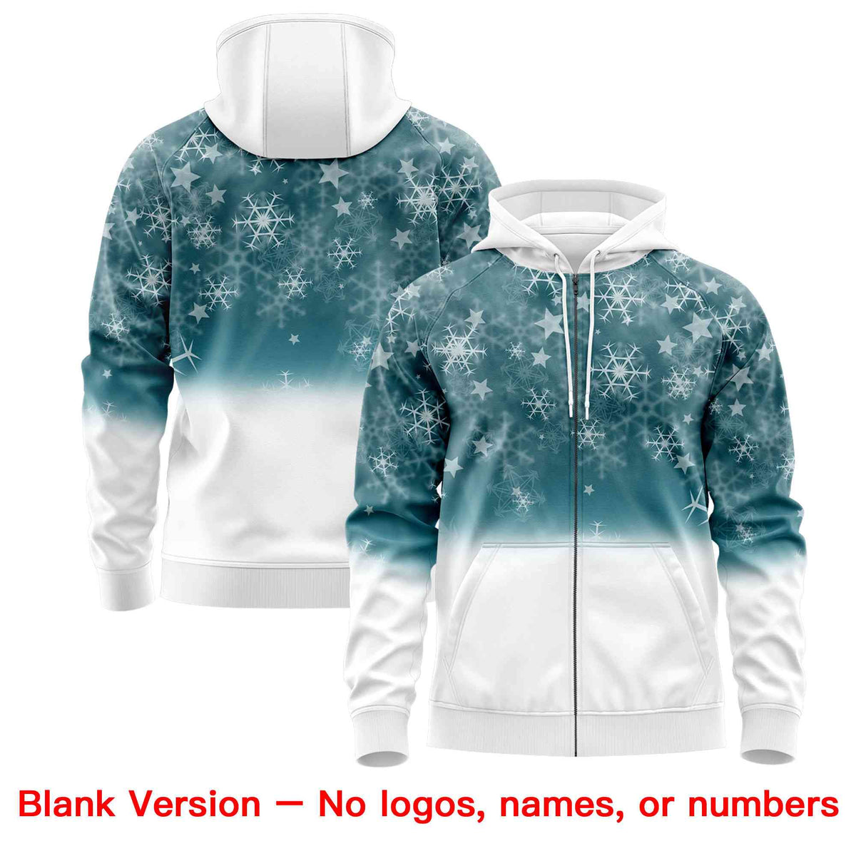 Custom White Midnight Blue Christmas Graffiti Pattern Athletic Pullover Hoodie| KXKSHOP