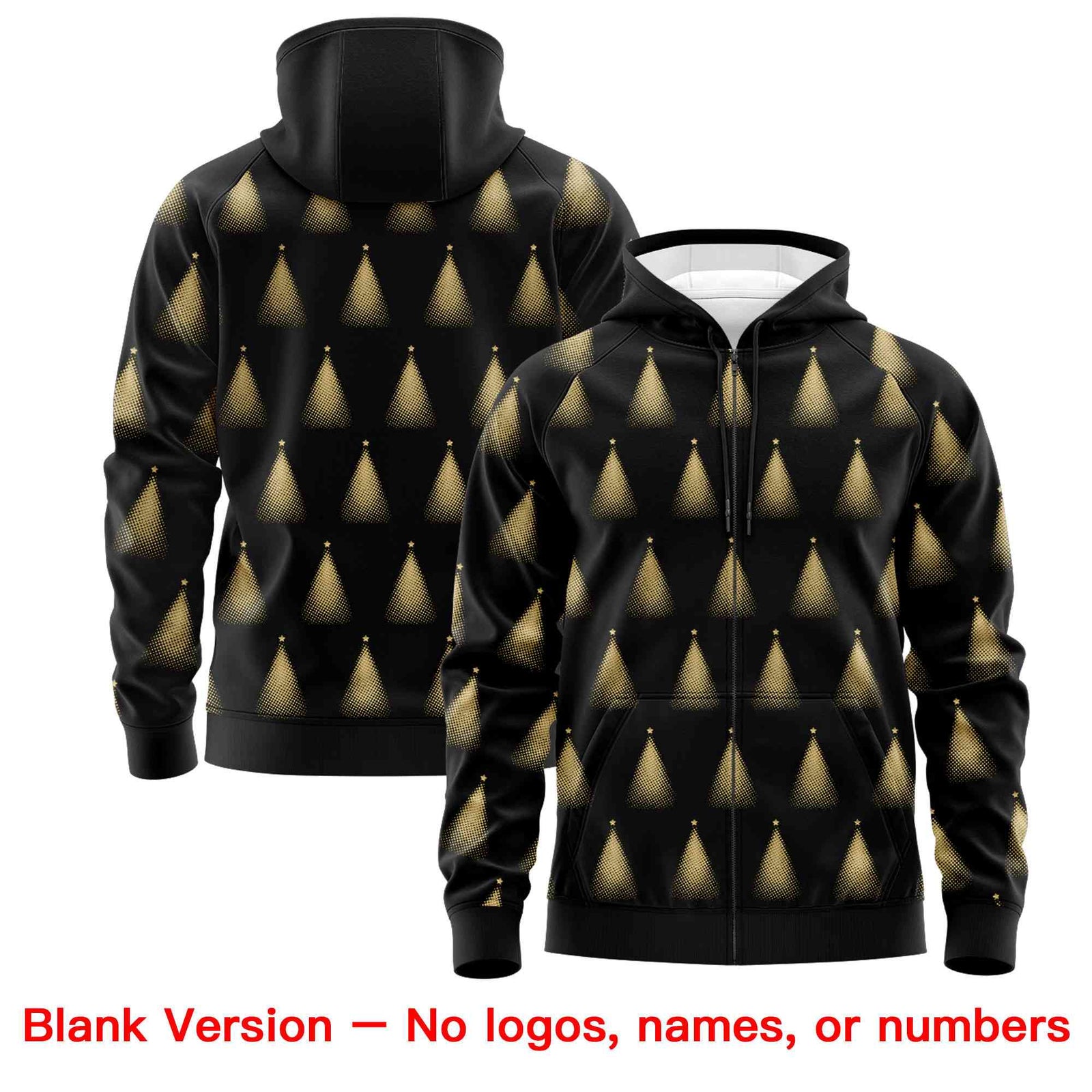 Custom Black Khaki Christmas Graffiti Pattern Athletic Pullover Hoodie| KXKSHOP