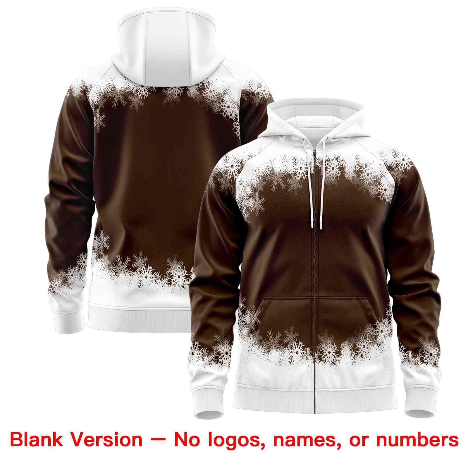 Custom Light Brown White Christmas Graffiti Pattern Athletic Pullover Hoodie| KXKSHOP