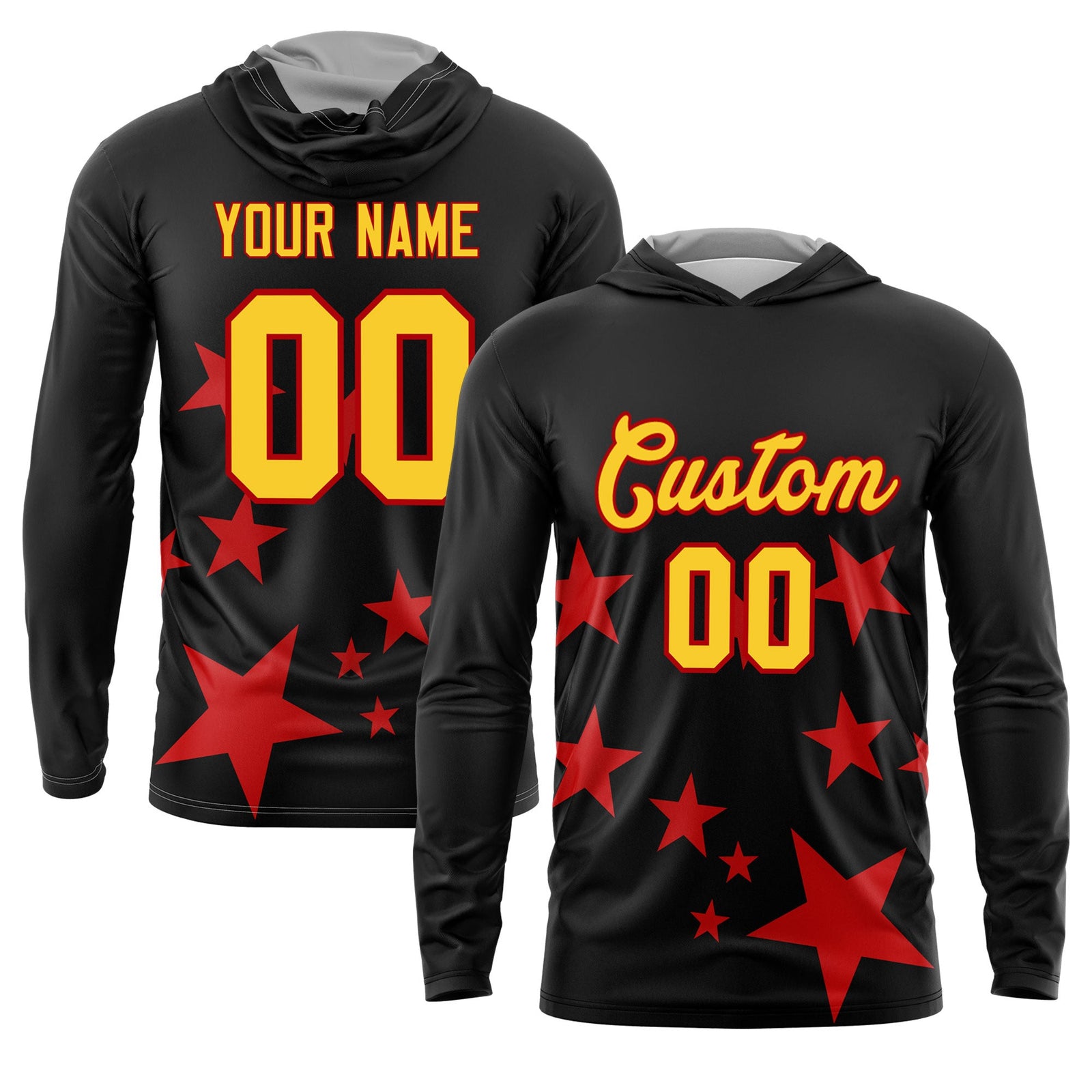 Custom Black Gold Basketball Shooting Shirt Performance Training Quick Dry Hoodie| KXKSHOP