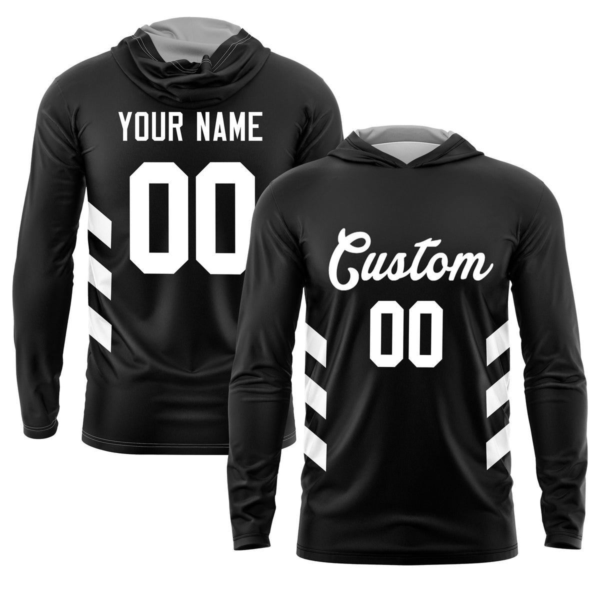 Custom Black White Basketball Shooting Shirt Performance Training Lightweight Hoodie| KXKSHOP