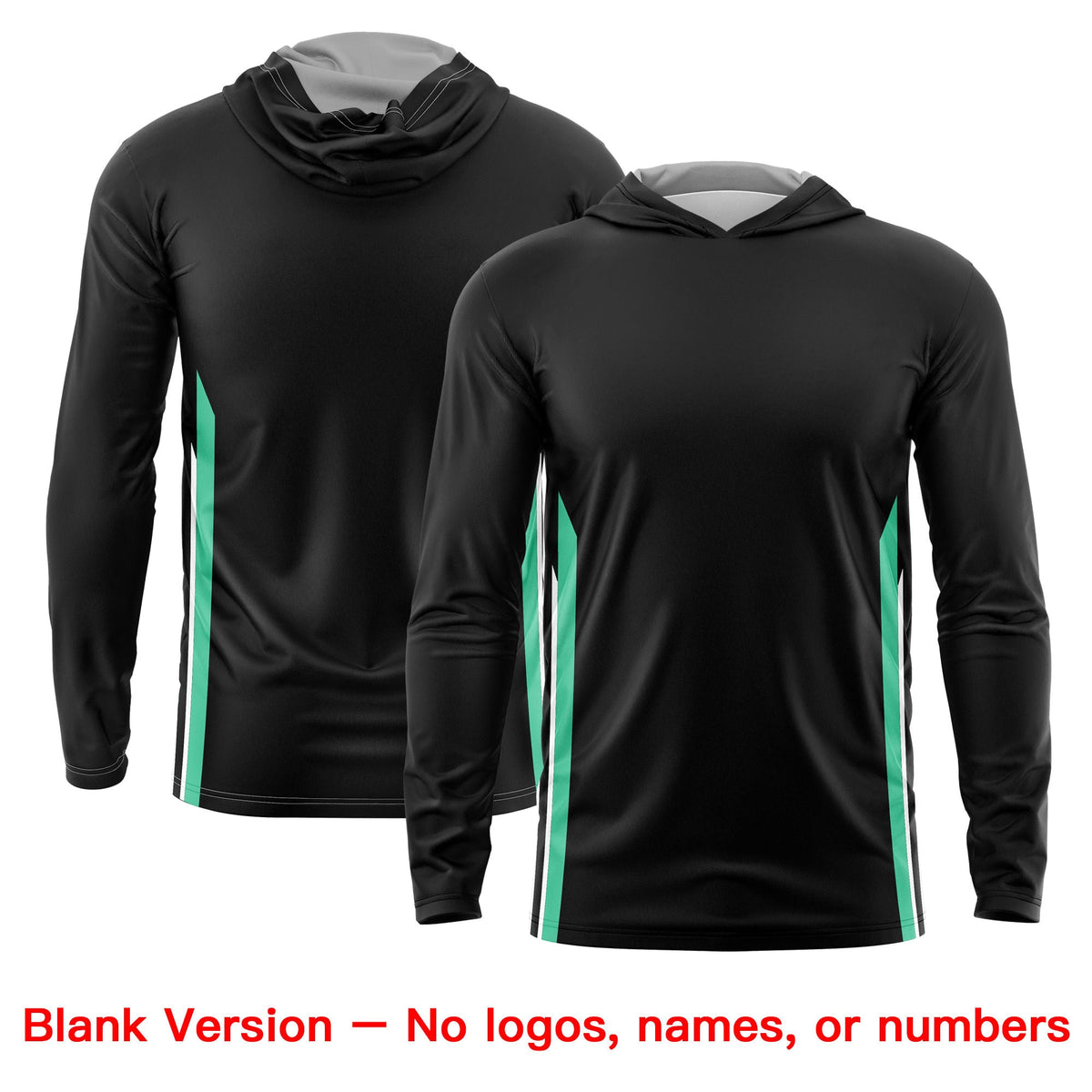 Custom Black Bright green Basketball Shooting Shirt Performance Training Lightweight Hoodie| KXKSHOP