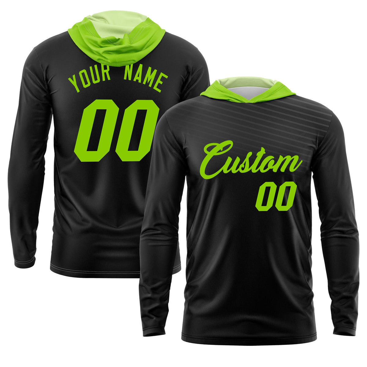 Custom Black Neon Green Basketball Shooting Shirt Performance Training Quick Dry Hoodie| KXKSHOP