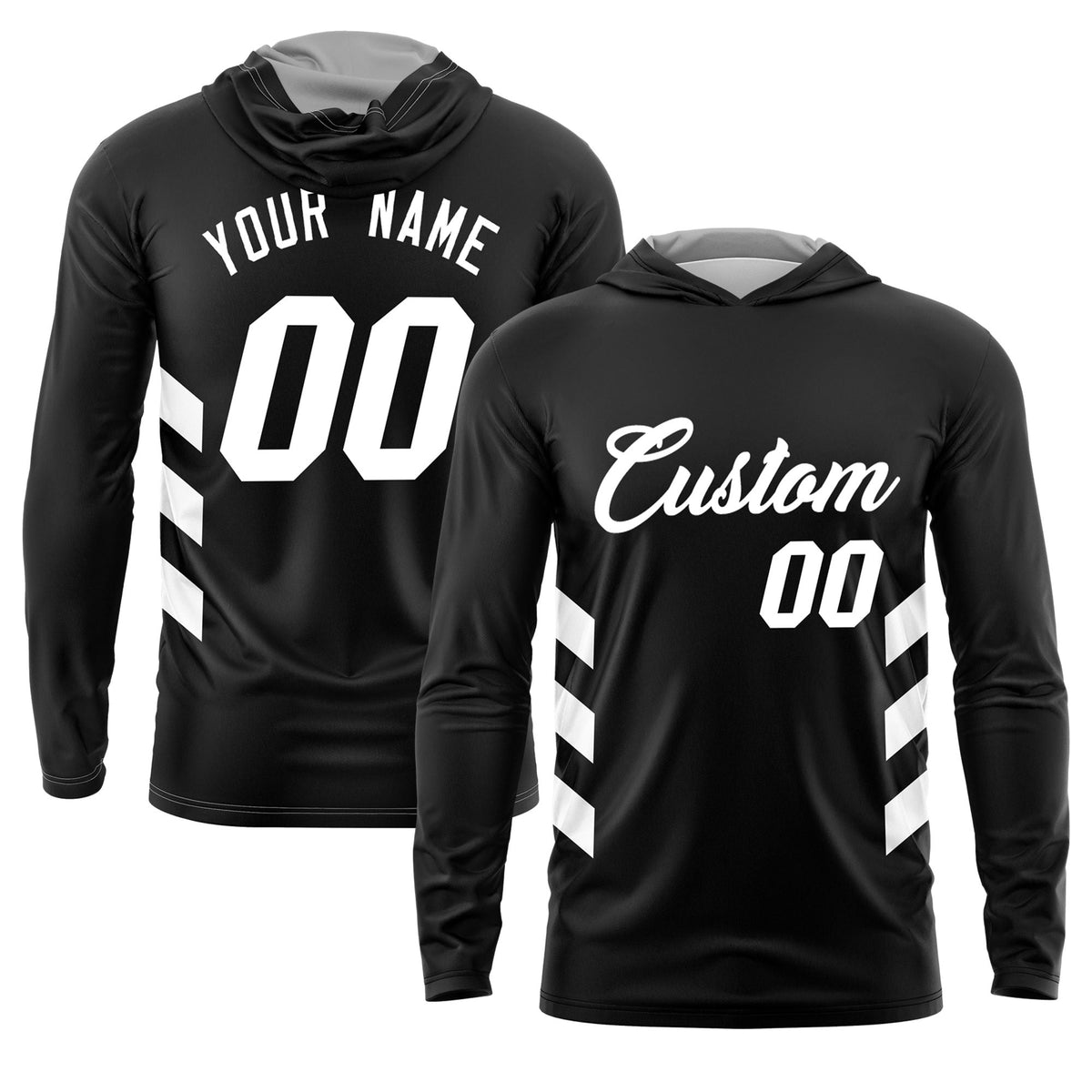 Custom Black White Basketball Shooting Shirt Performance Training Lightweight Hoodie| KXKSHOP