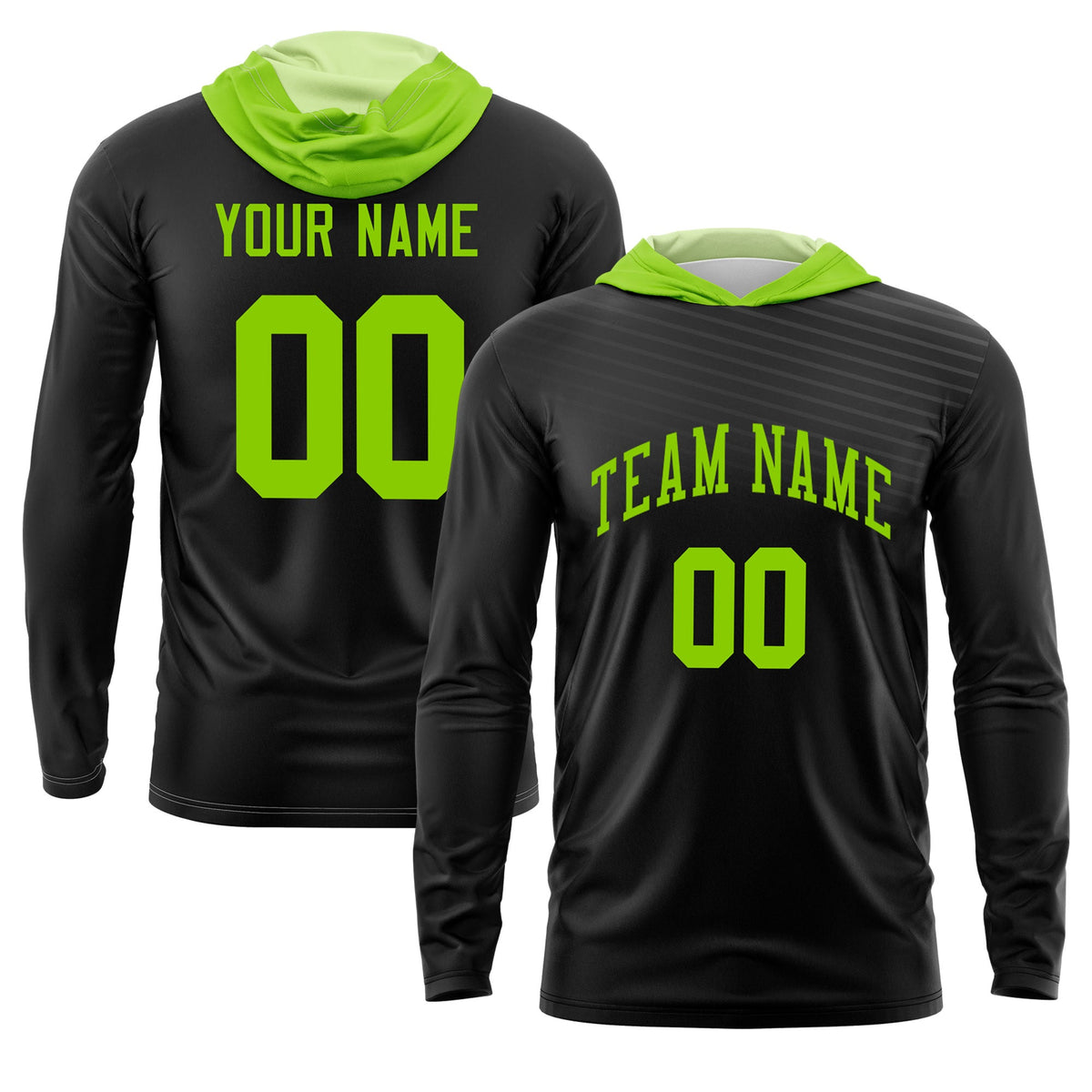 Custom Black Neon Green Basketball Shooting Shirt Performance Training Quick Dry Hoodie| KXKSHOP