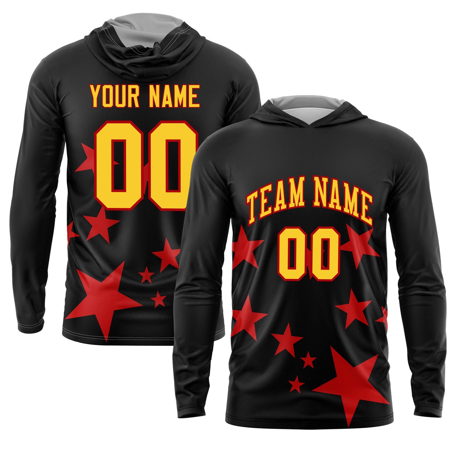Custom Black Gold Basketball Shooting Shirt Performance Training Quick Dry Hoodie| KXKSHOP