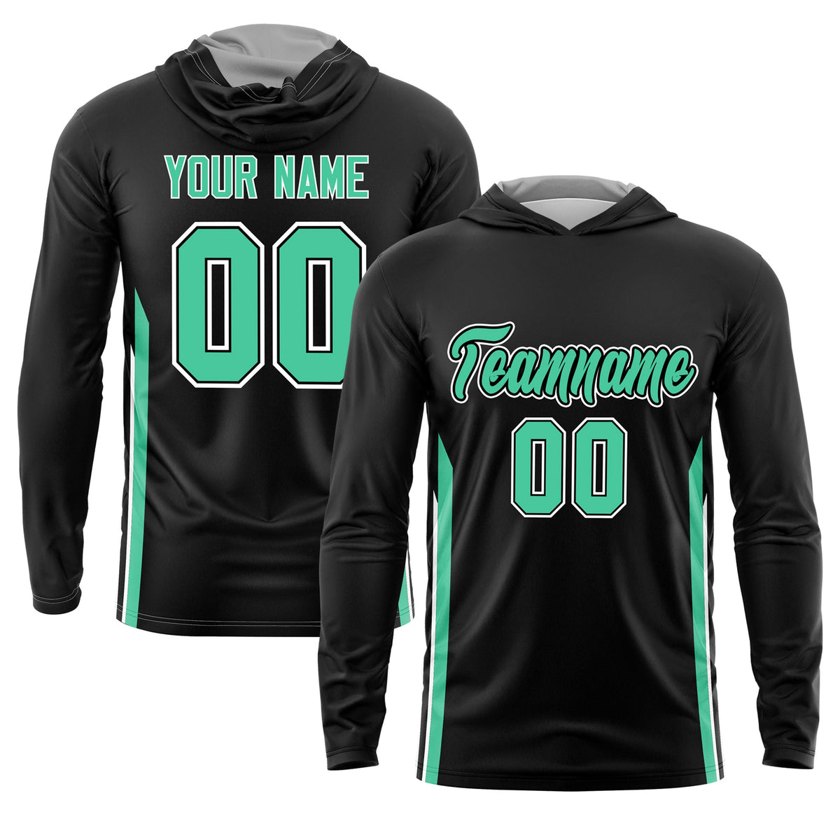 Custom Black Bright green Basketball Shooting Shirt Performance Training Lightweight Hoodie| KXKSHOP