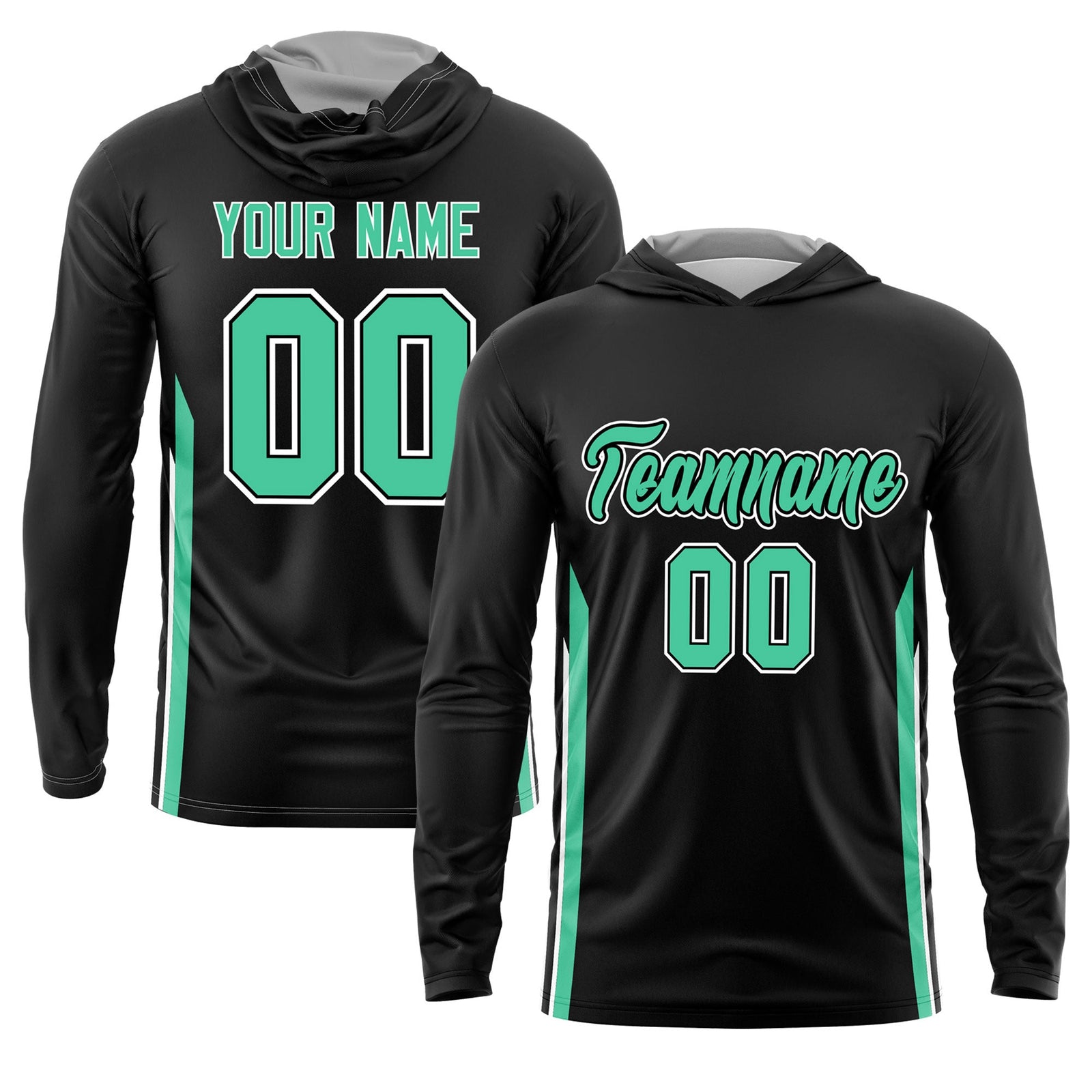 Custom Black Bright green Basketball Shooting Shirt Performance Training Lightweight Hoodie| KXKSHOP