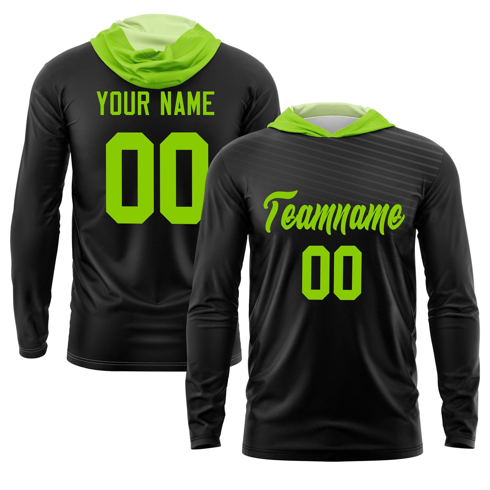 Custom Black Neon Green Basketball Shooting Shirt Performance Training Quick Dry Hoodie| KXKSHOP