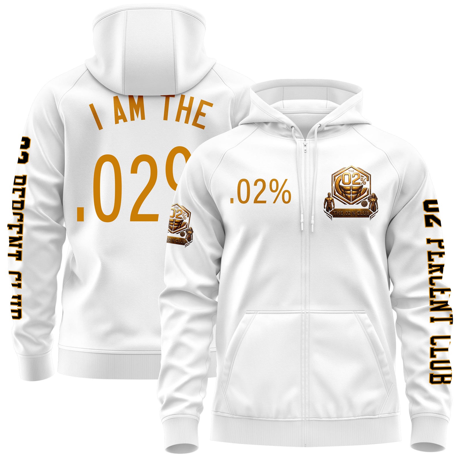 02 Percent Club White Hoodie