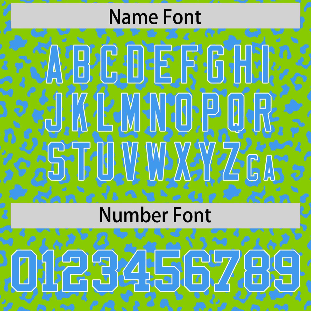 Custom Neon Green Powder Blue Varsity Full-Zip Letterman Leopard Print Hoodie Jacket