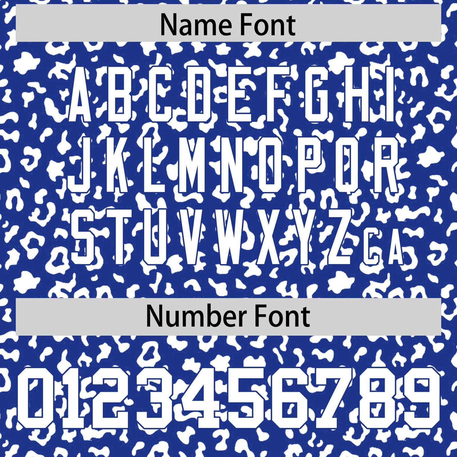 Custom Royal White Varsity Full-Zip Letterman Leopard Print Hoodie Jacket