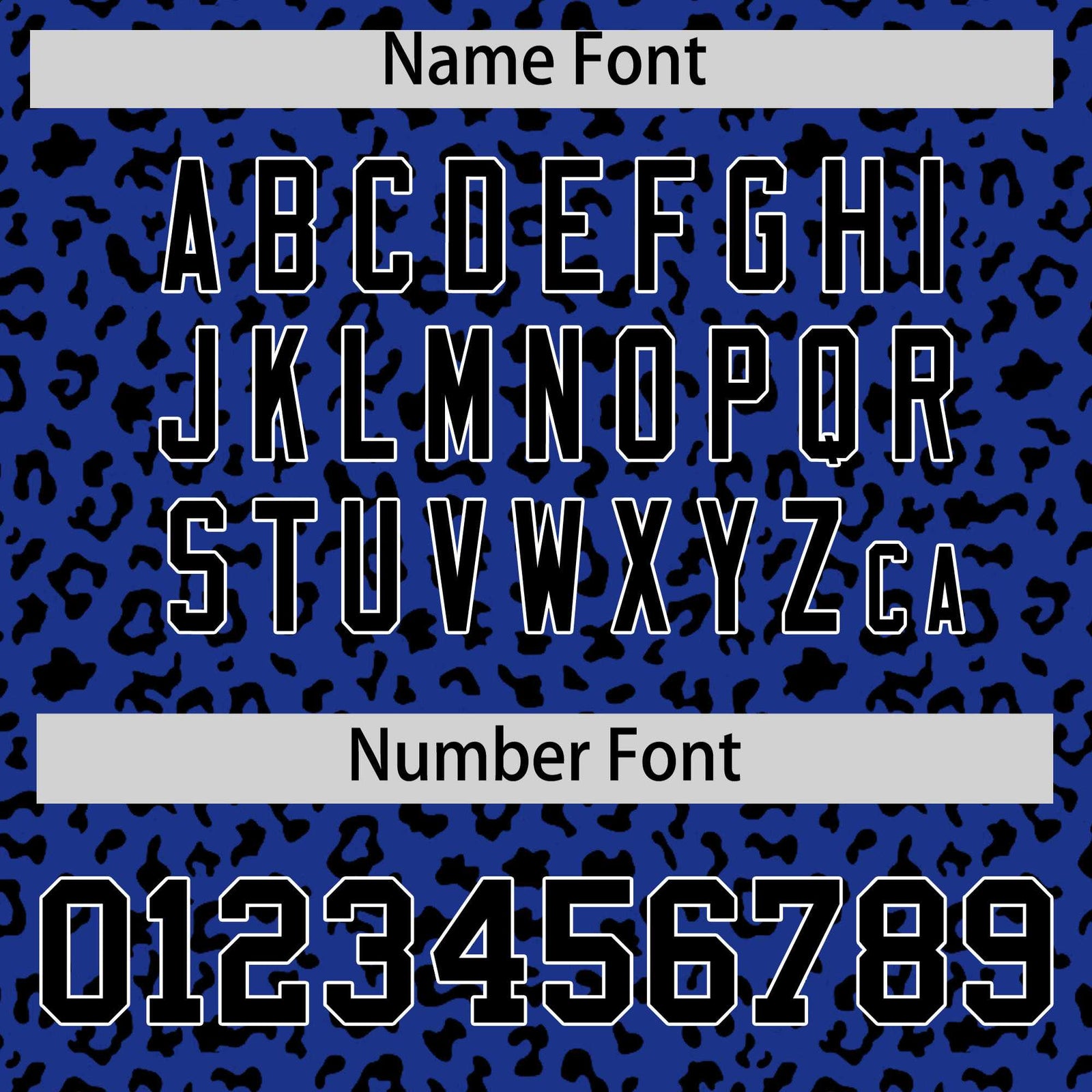 Custom Royal Black Varsity Full-Zip Letterman Leopard Print Hoodie Jacket