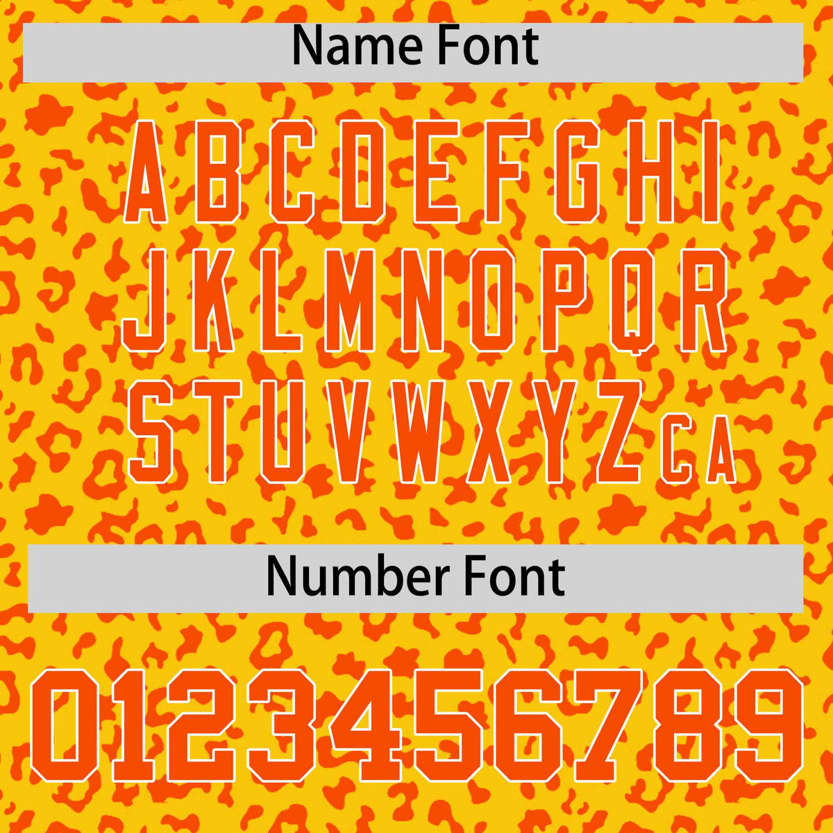 Custom Gold Orange Varsity Full-Zip Letterman Leopard Print Hoodie Jacket