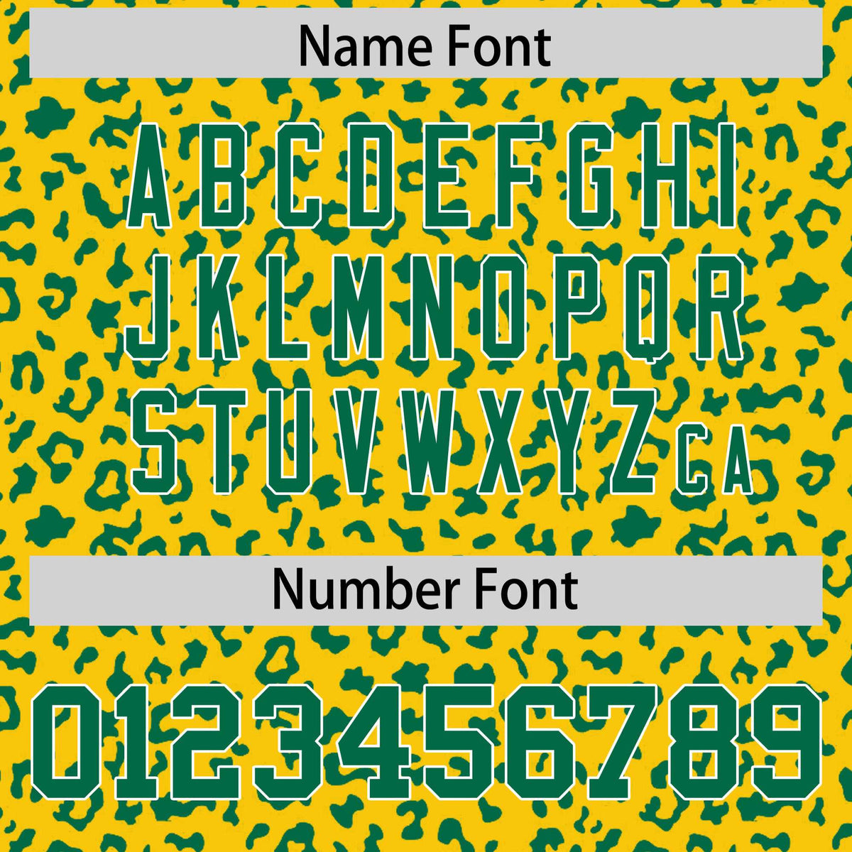 Custom Gold Kelly Green Varsity Full-Zip Letterman Leopard Print Hoodie Jacket