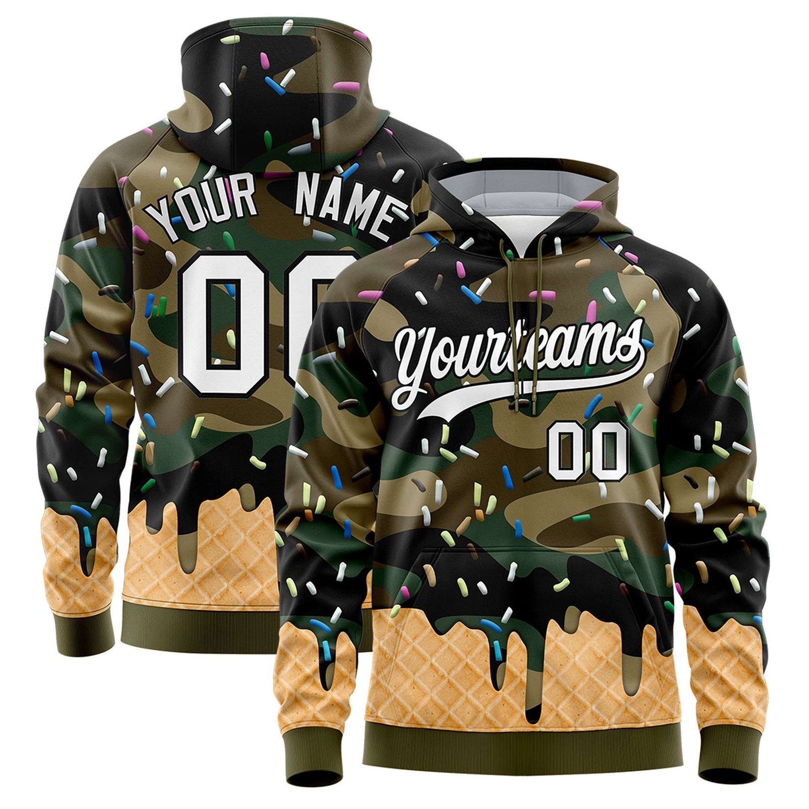 Custom American Flag Graffiti Pattern Fashion Hoodie Athletic Pullover Sweatshirt