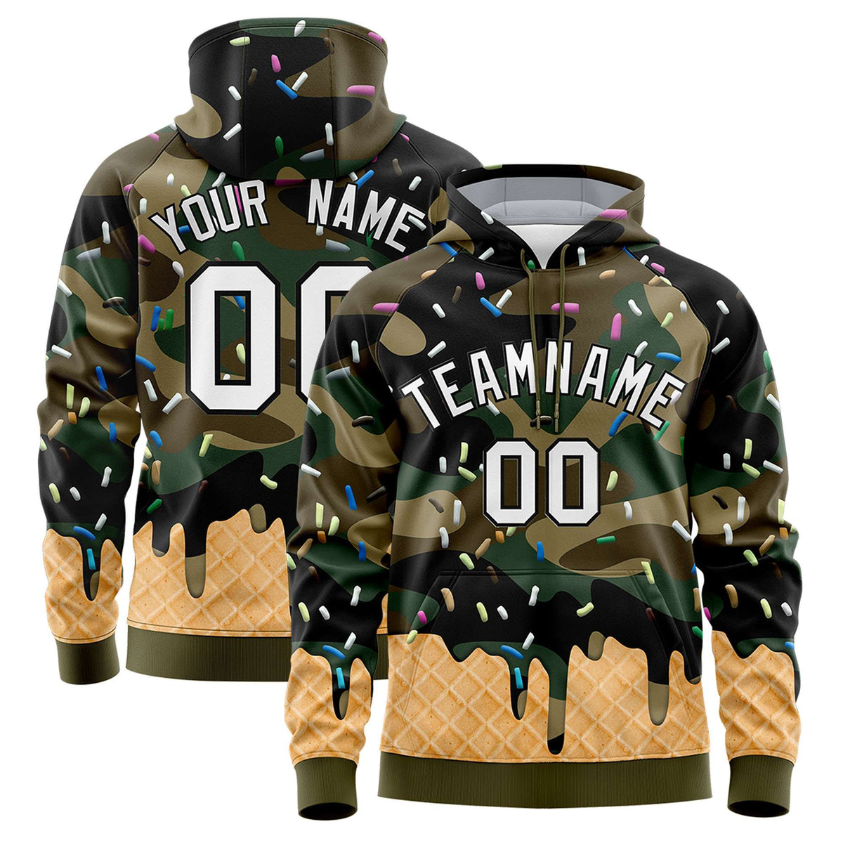 Custom American Flag Graffiti Pattern Fashion Hoodie Athletic Pullover Sweatshirt