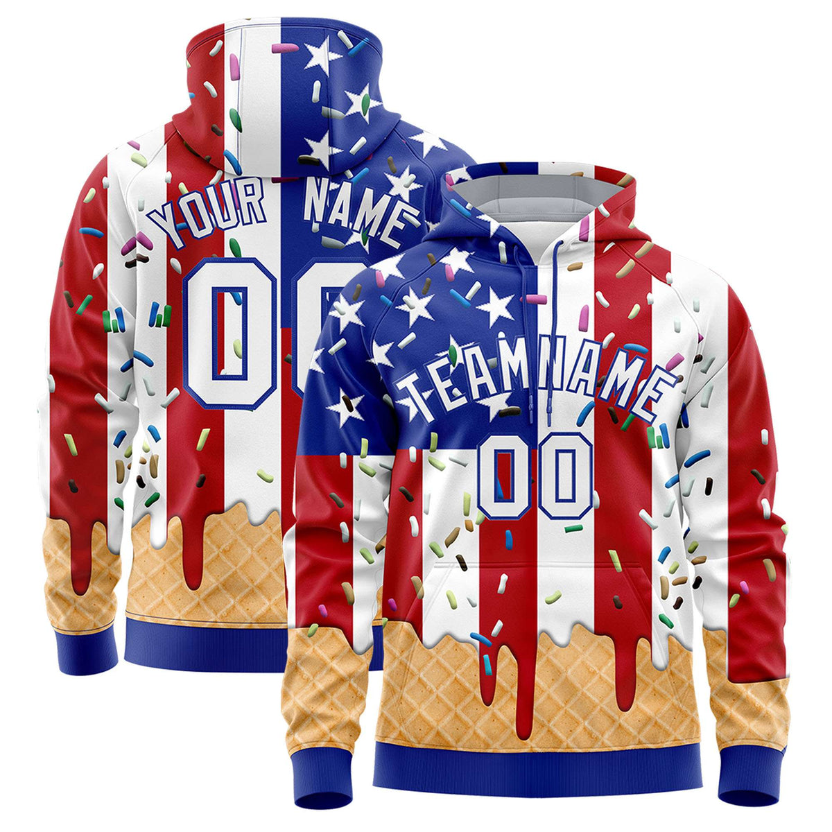 Custom Rainbow Graffiti Pattern Fashion Hoodie Athletic Pullover Sweatshirt