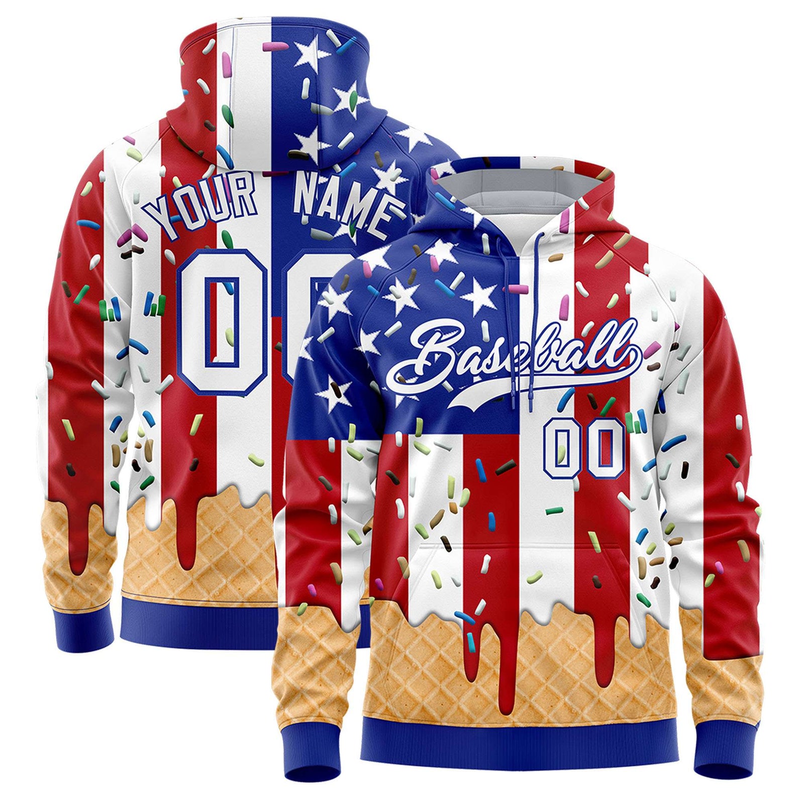 Custom Rainbow Graffiti Pattern Fashion Hoodie Athletic Pullover Sweatshirt