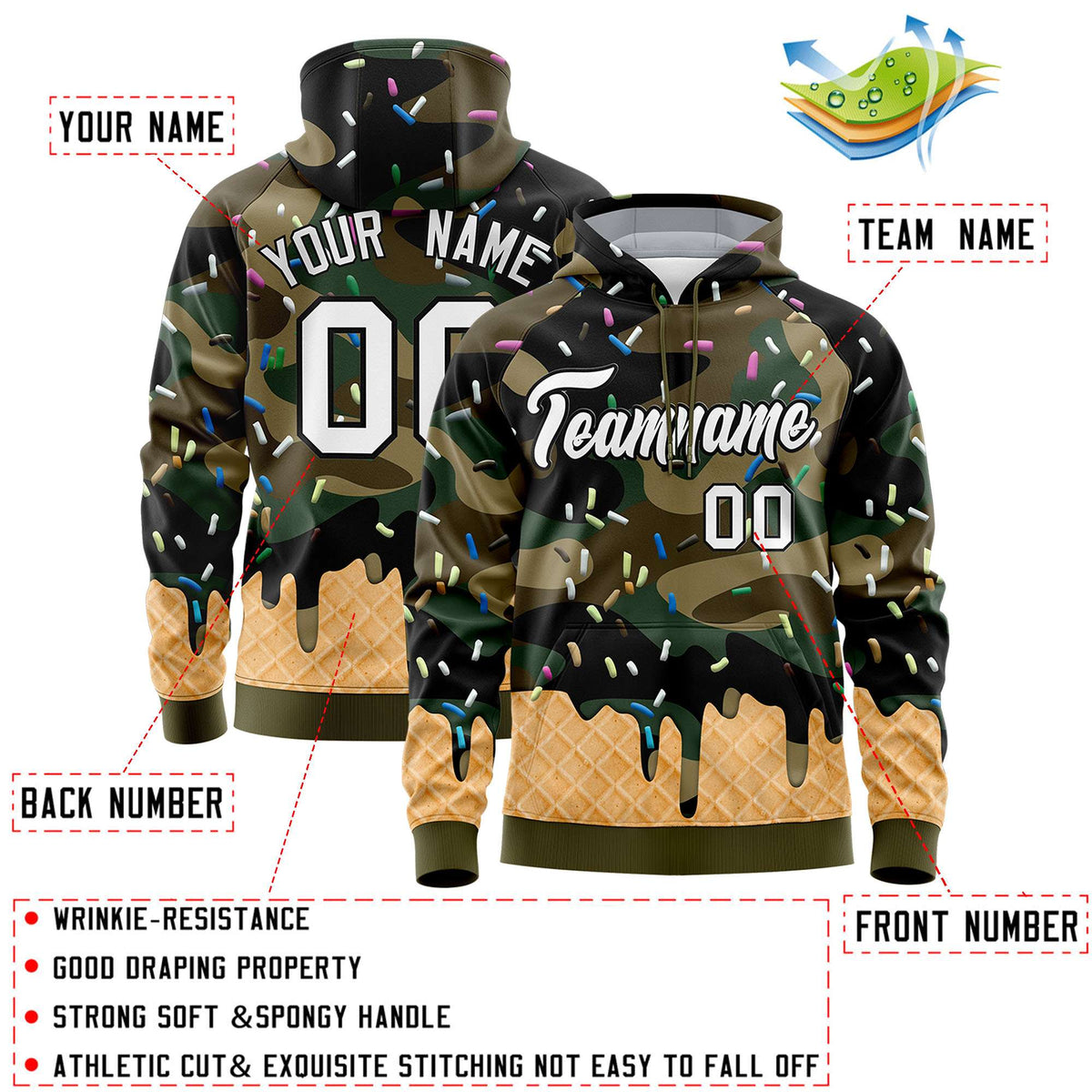 Custom American Flag Graffiti Pattern Fashion Hoodie Athletic Pullover Sweatshirt