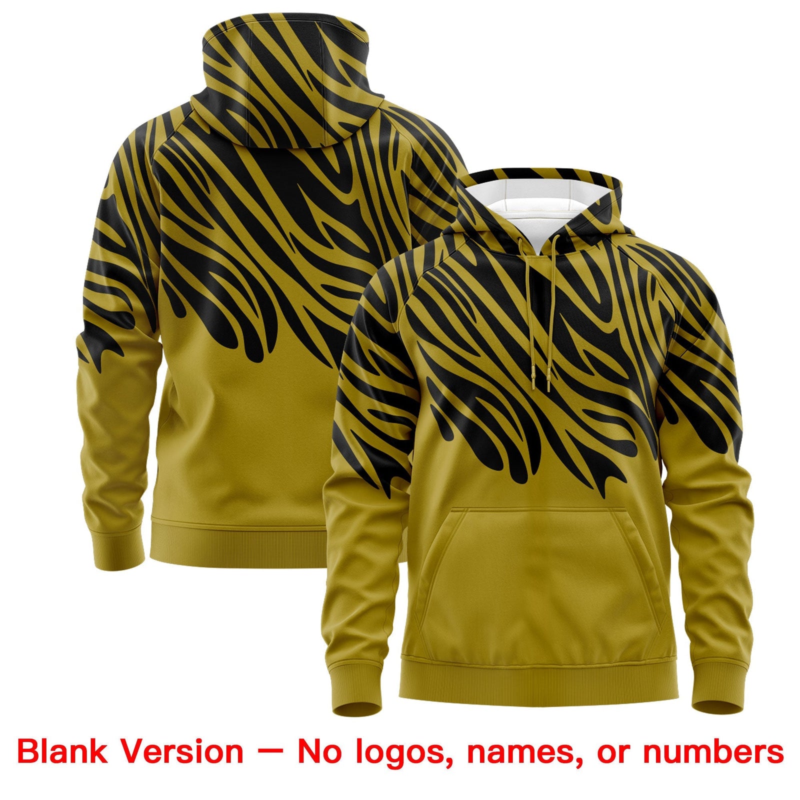 Custom Old Gold Black Leopard Print Pullover Sweatshirt Hoodie| KXKSHOP