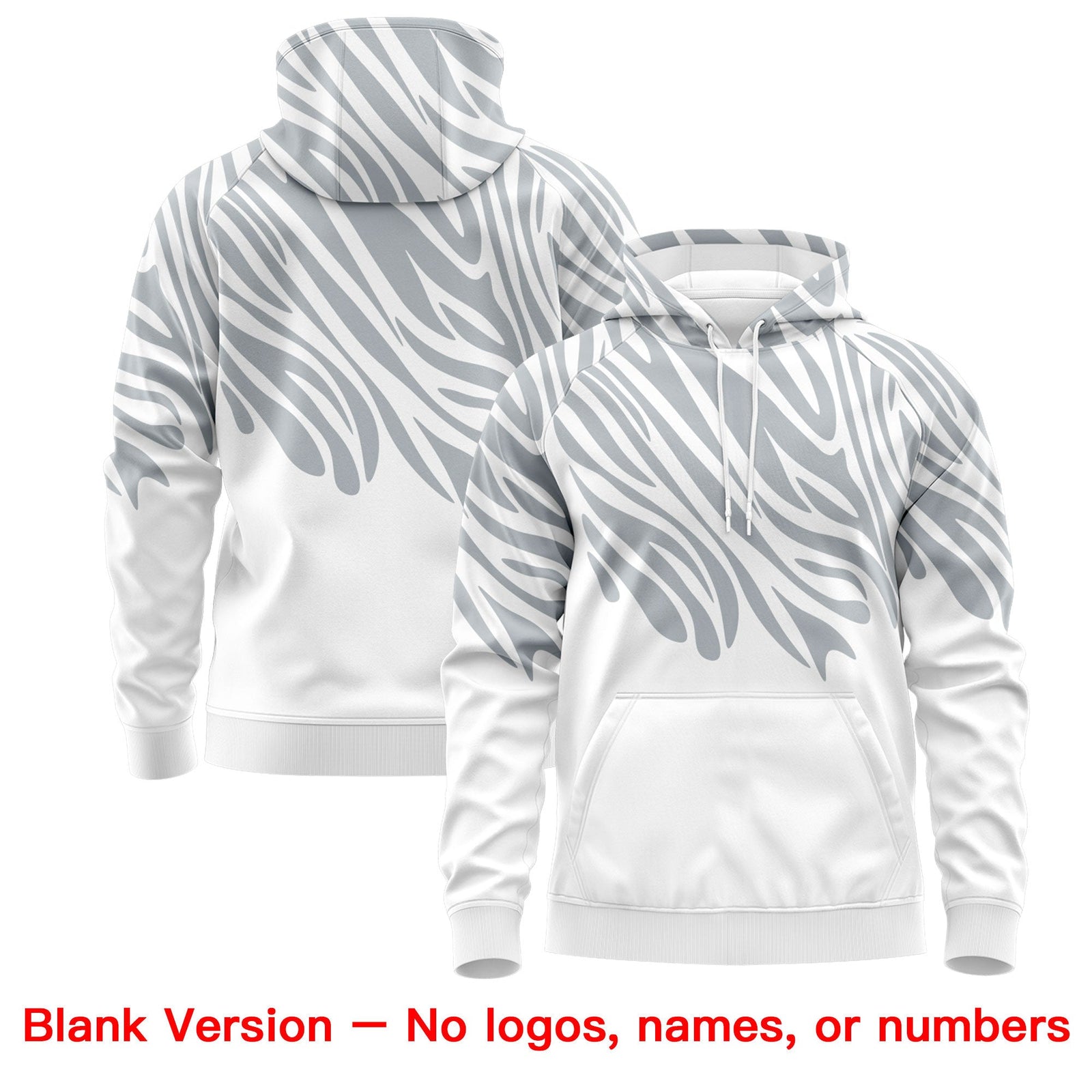 Custom Silver White Leopard Print Pullover Sweatshirt Hoodie| KXKSHOP