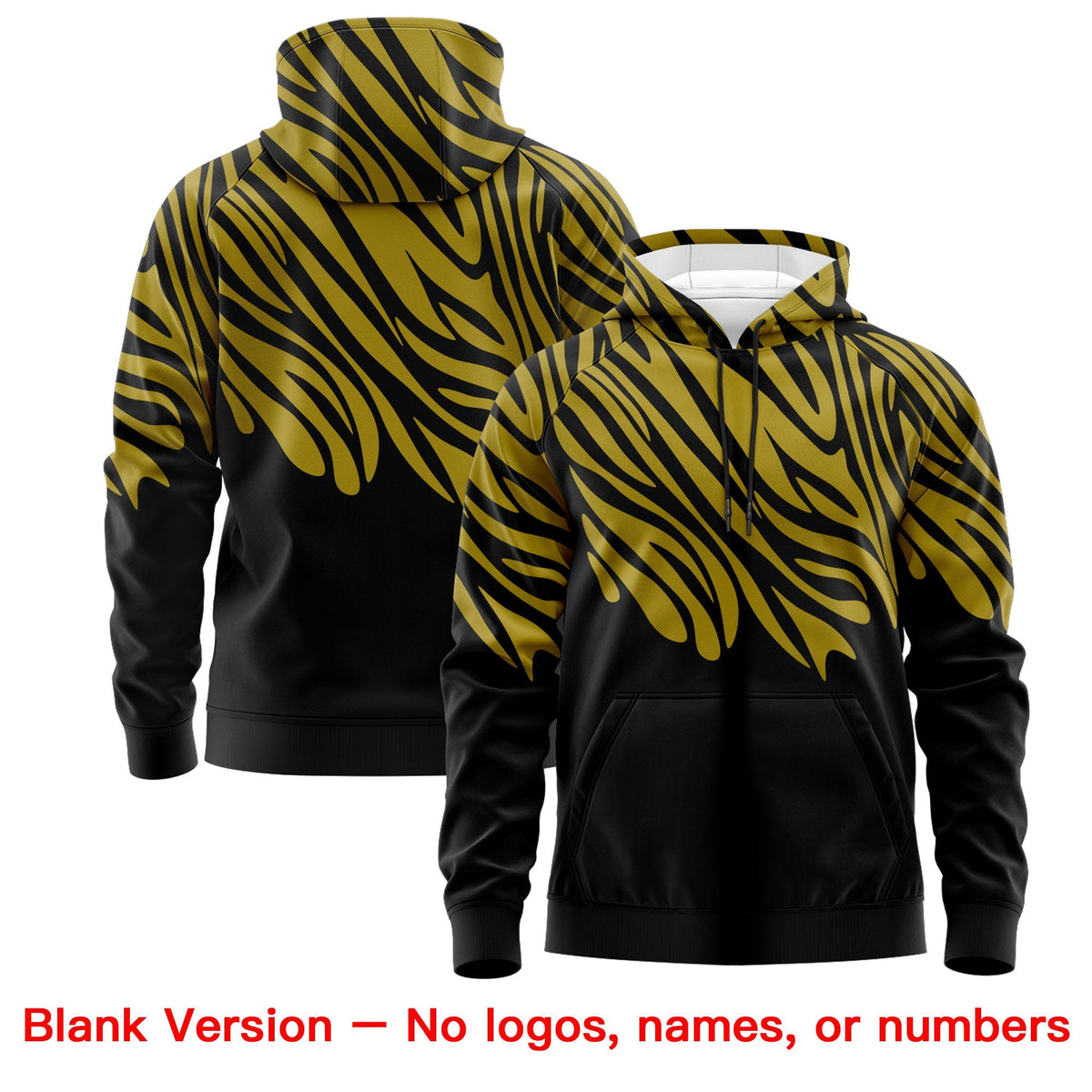 Custom Old Gold Black White Leopard Print Pullover Sweatshirt Hoodie| KXKSHOP