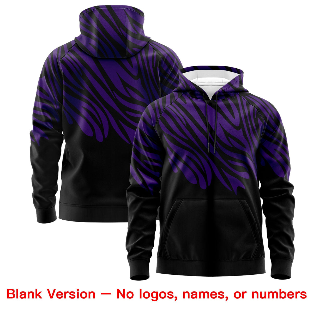 Custom Purple Black Leopard Print Pullover Sweatshirt Hoodie| KXKSHOP