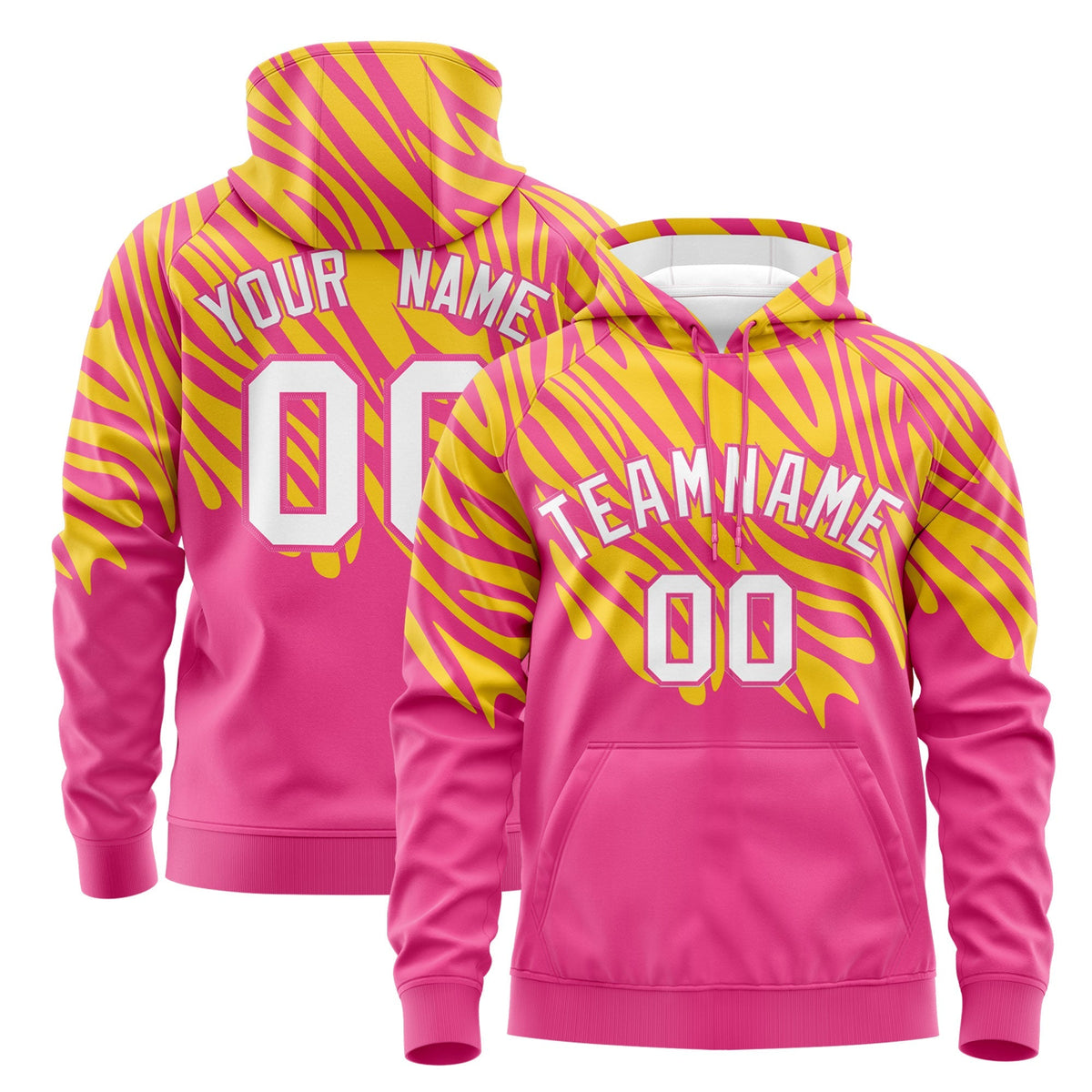 Custom Gold Pink Leopard Print Pullover Sweatshirt Hoodie| KXKSHOP
