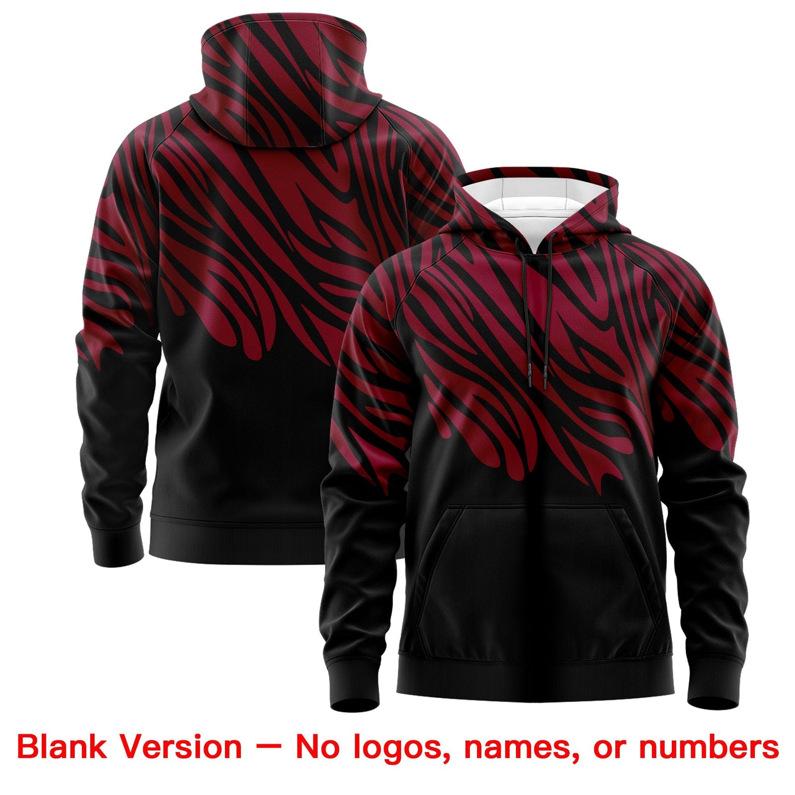 Custom Crimson Black Khaki Leopard Print Pullover Sweatshirt Hoodie| KXKSHOP