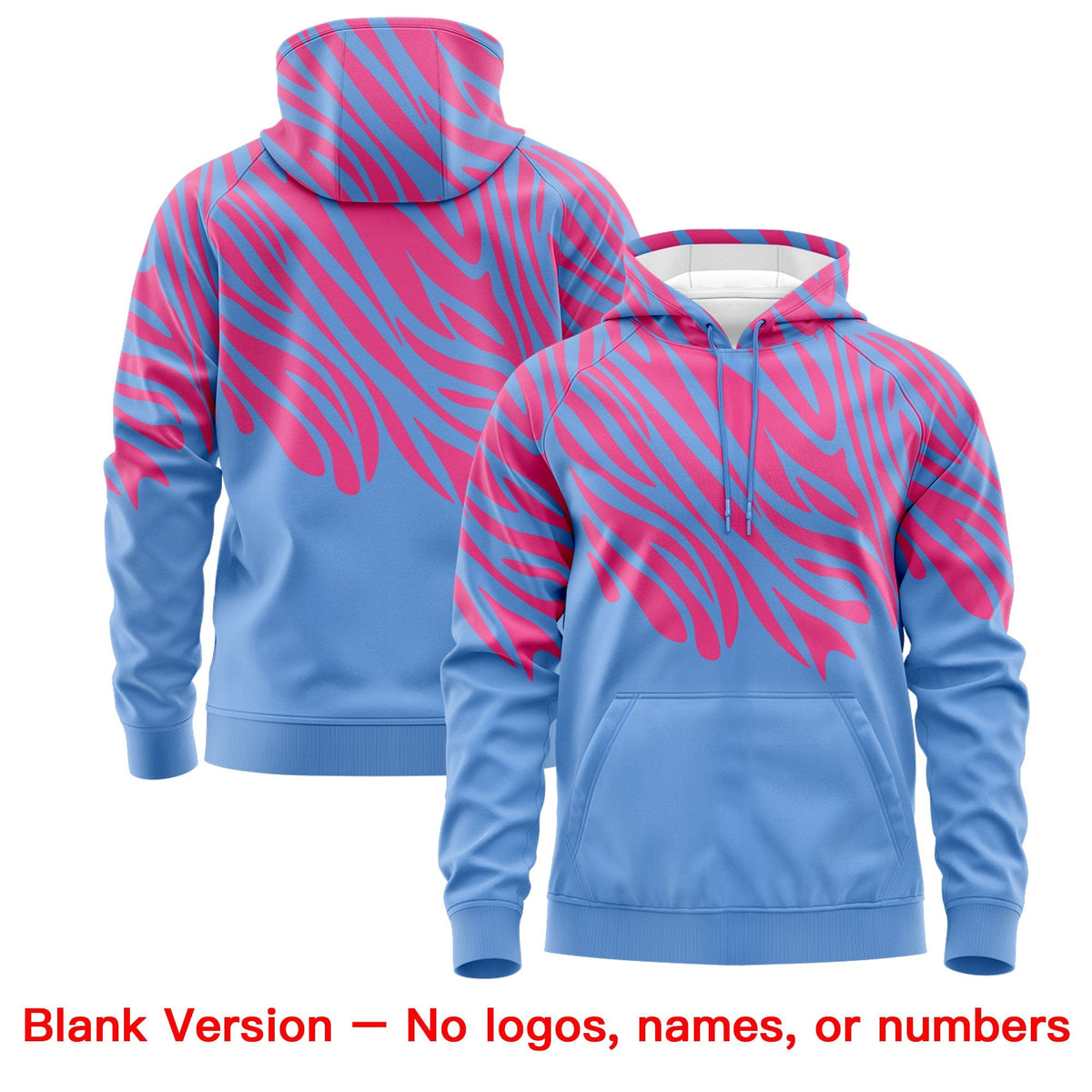 Custom Pink Light Blue Leopard Print Pullover Sweatshirt Hoodie| KXKSHOP
