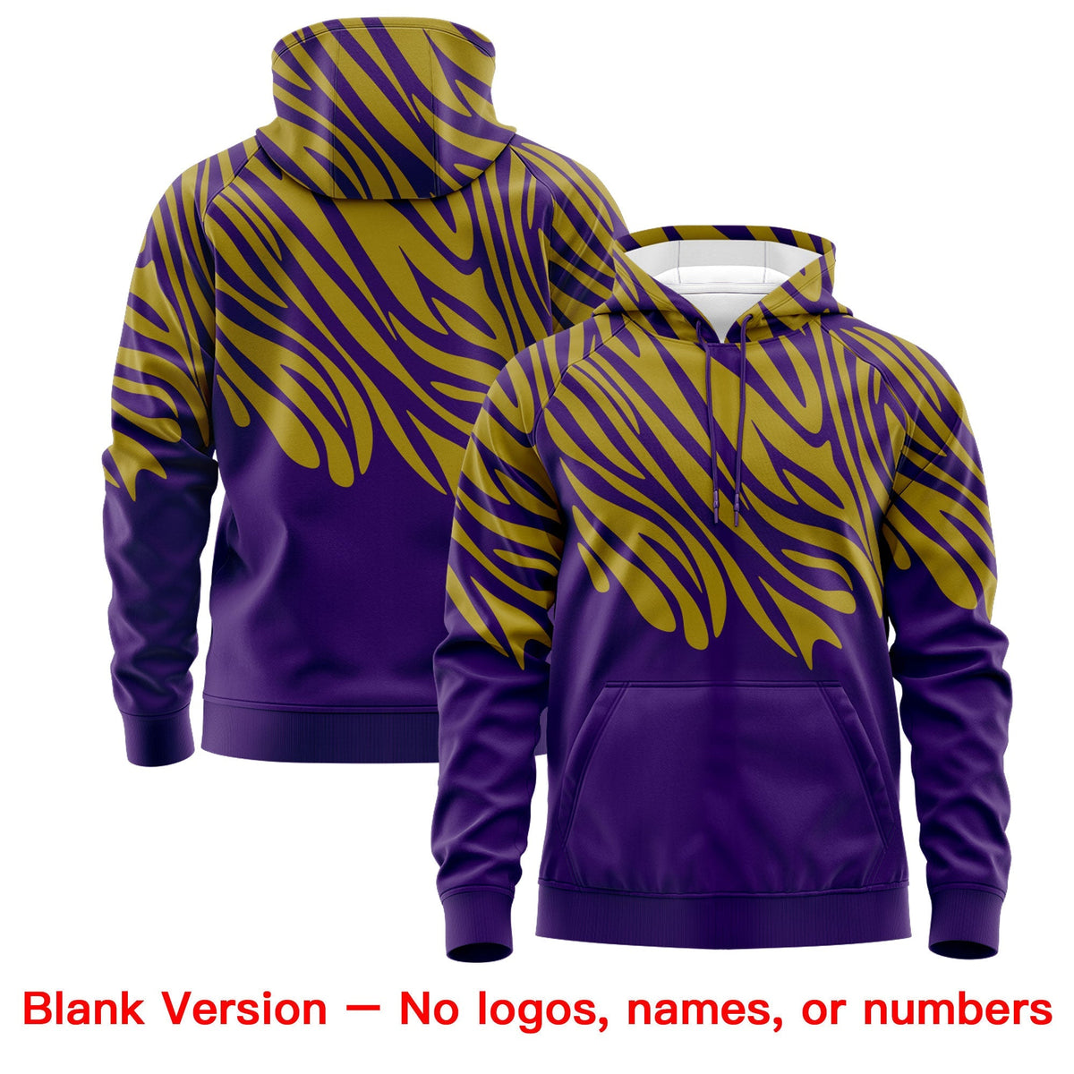 Custom Old Gold Purple Leopard Print Pullover Sweatshirt Hoodie| KXKSHOP