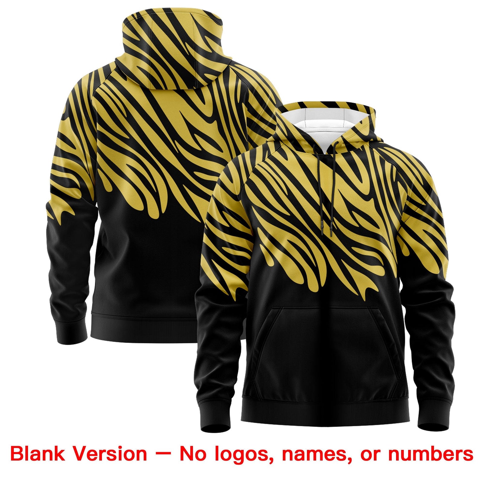 Custom Black Old Gold White Leopard Print Pullover Sweatshirt Hoodie| KXKSHOP