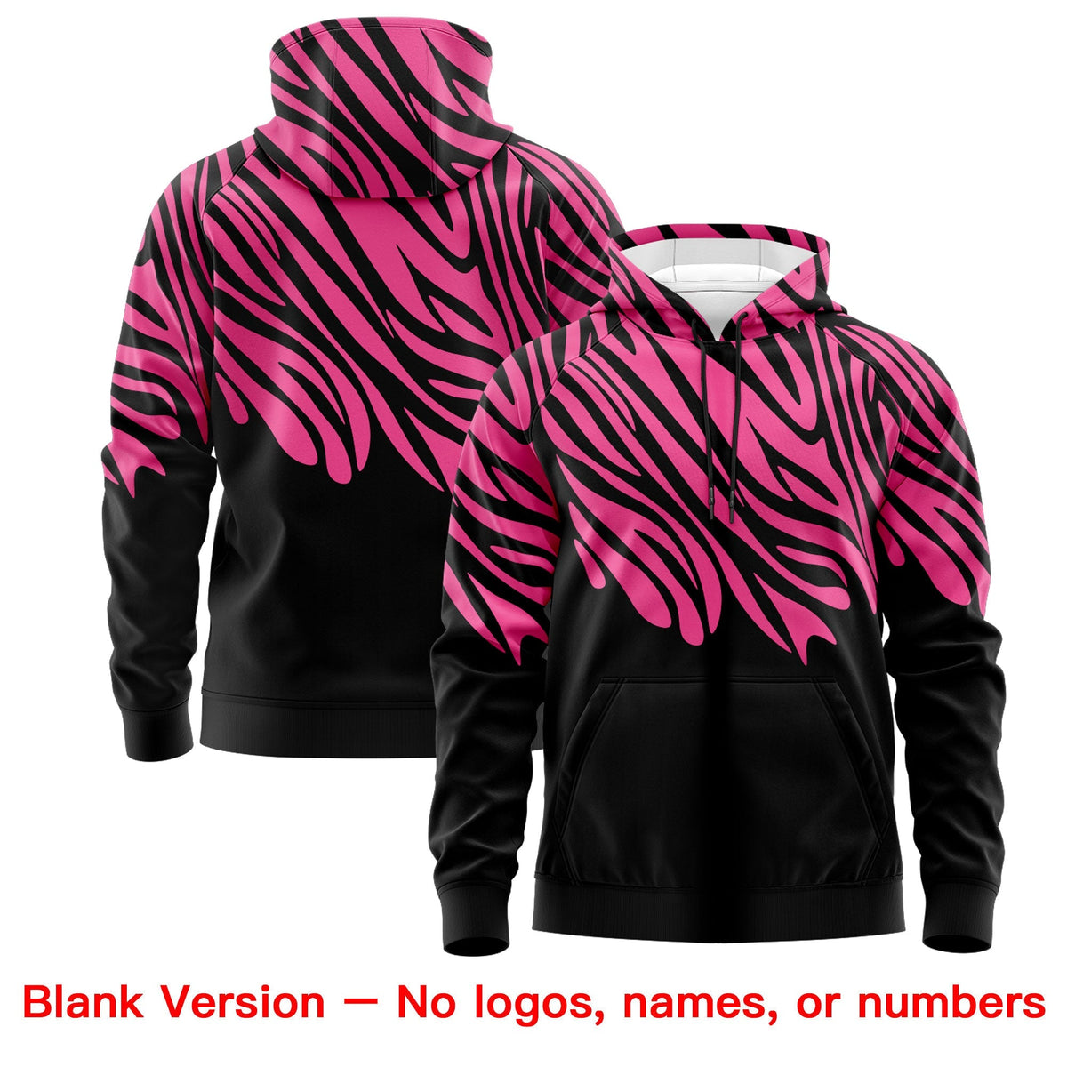 Custom Pink Black Leopard Print Pullover Sweatshirt Hoodie| KXKSHOP