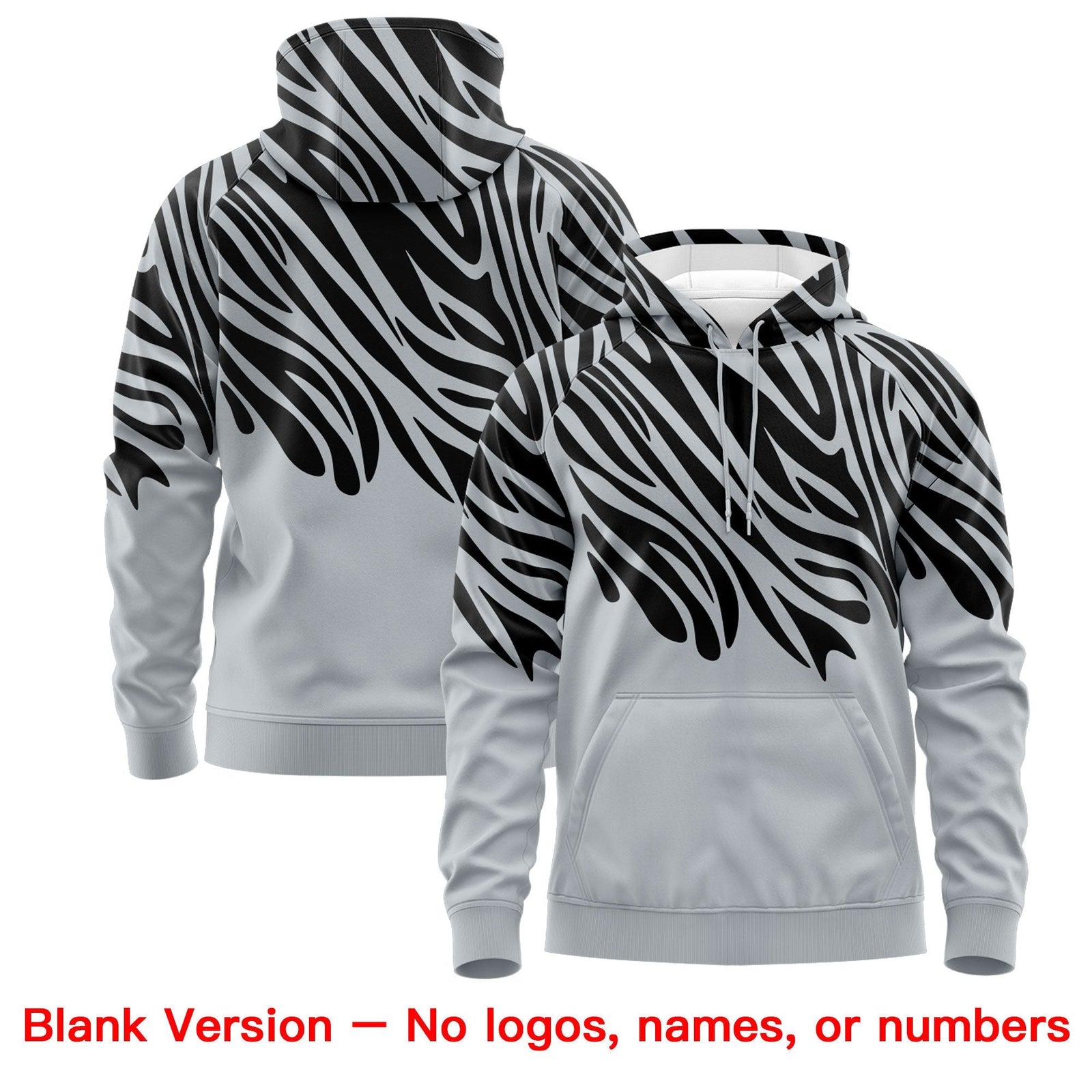 Custom Black Silver Leopard Print Pullover Sweatshirt Hoodie| KXKSHOP