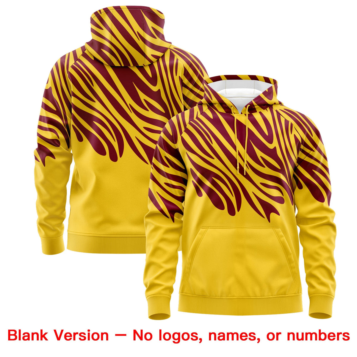 Custom Crimson Gold Leopard Print Pullover Sweatshirt Hoodie| KXKSHOP