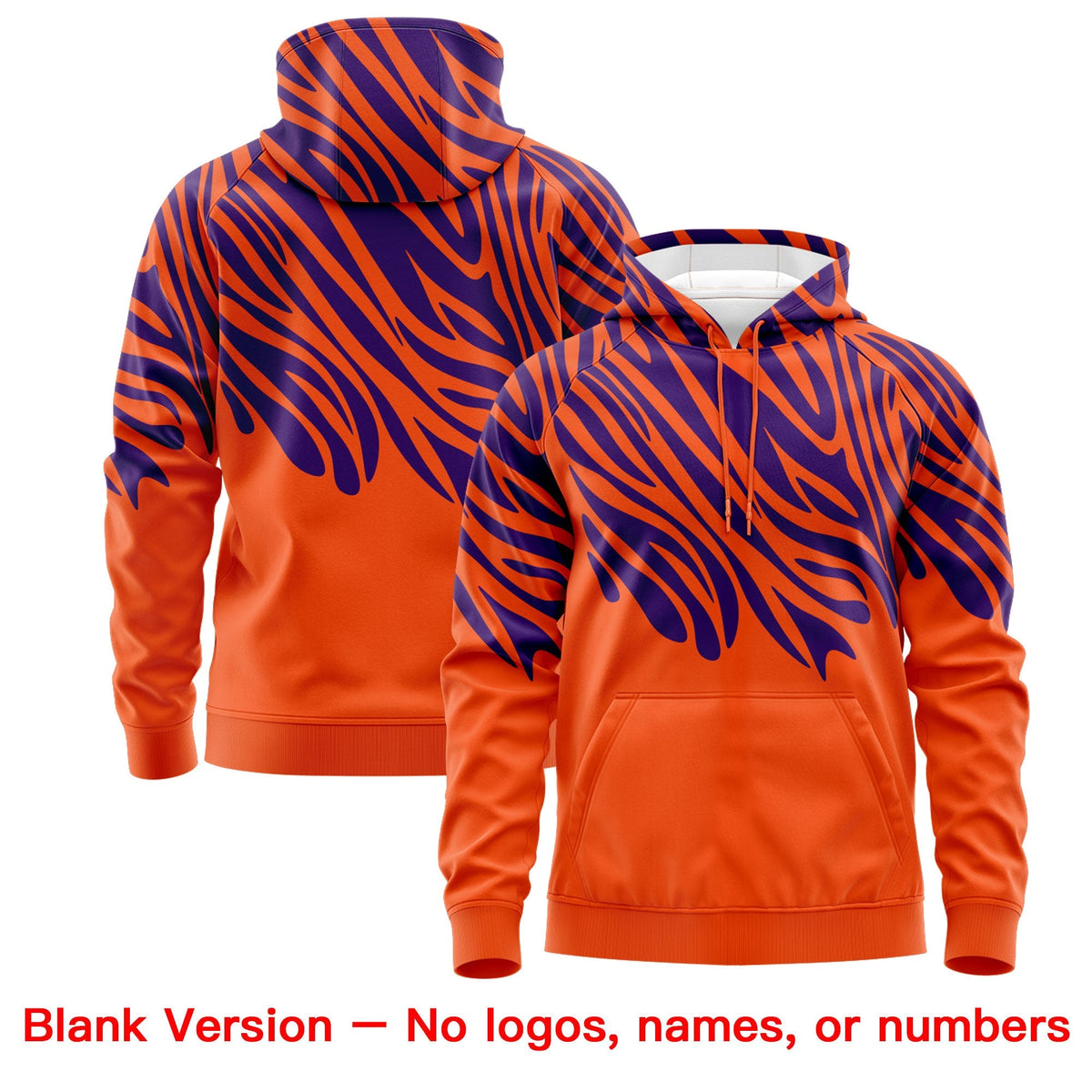 Custom Orange Purple Leopard Print Pullover Sweatshirt Hoodie| KXKSHOP