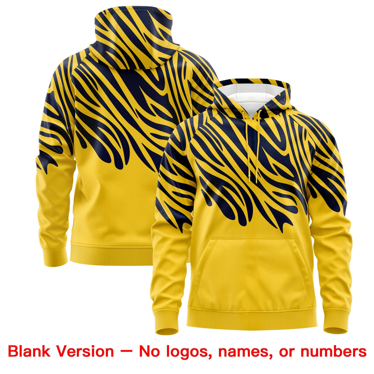 Custom Gold Navy White Leopard Print Pullover Sweatshirt Hoodie| KXKSHOP