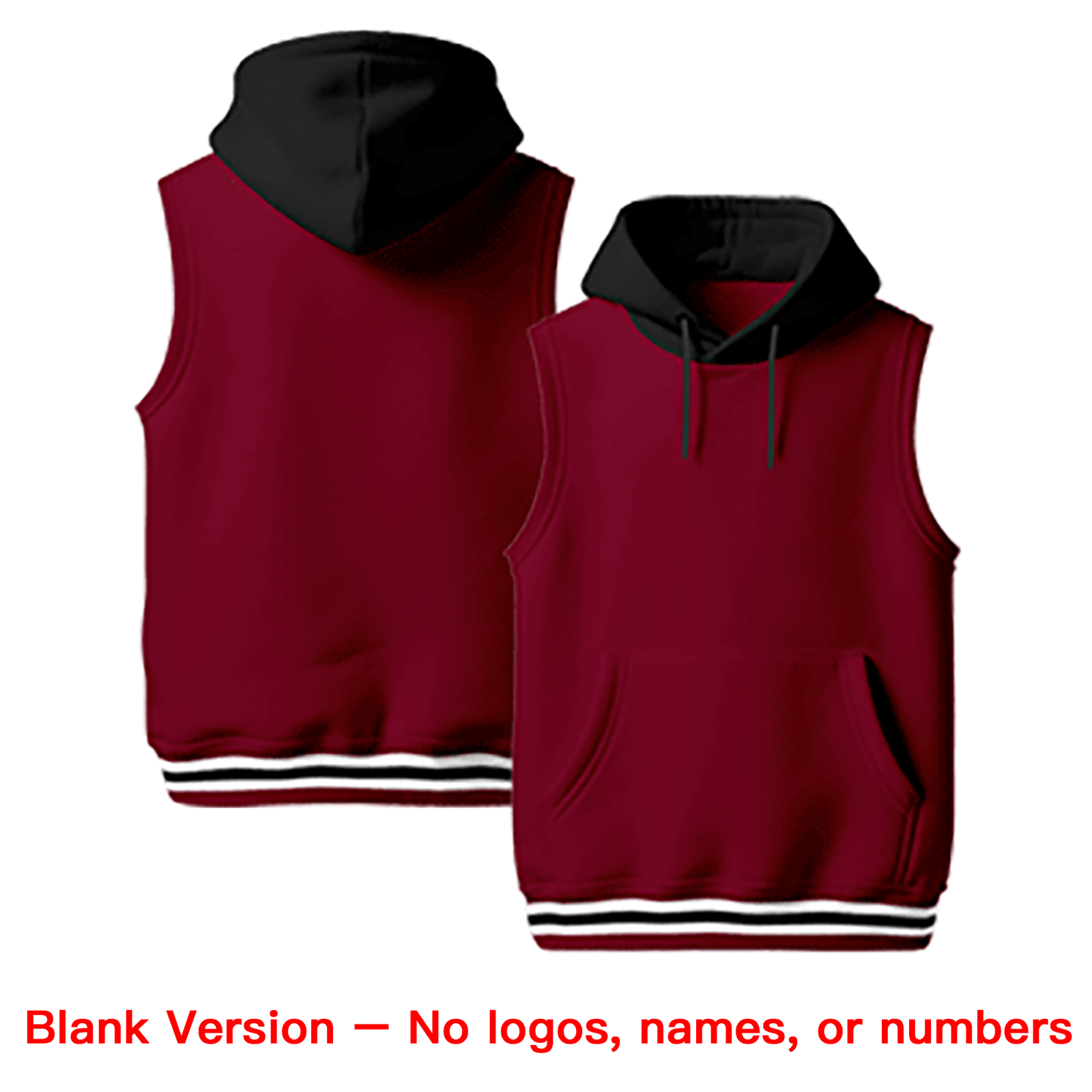 Cutsom  Crimson Classic Style sleeveless Hoodie