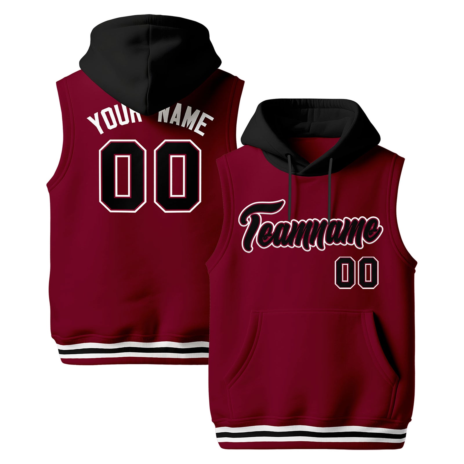 Cutsom  Crimson Classic Style sleeveless Hoodie