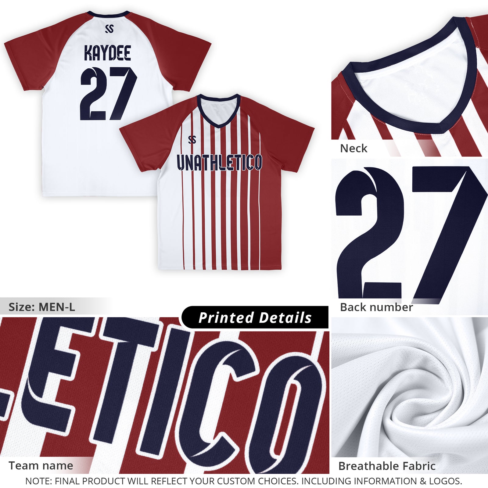 Custom Red Casual Printing Sportswear Soccer Sets Jersey