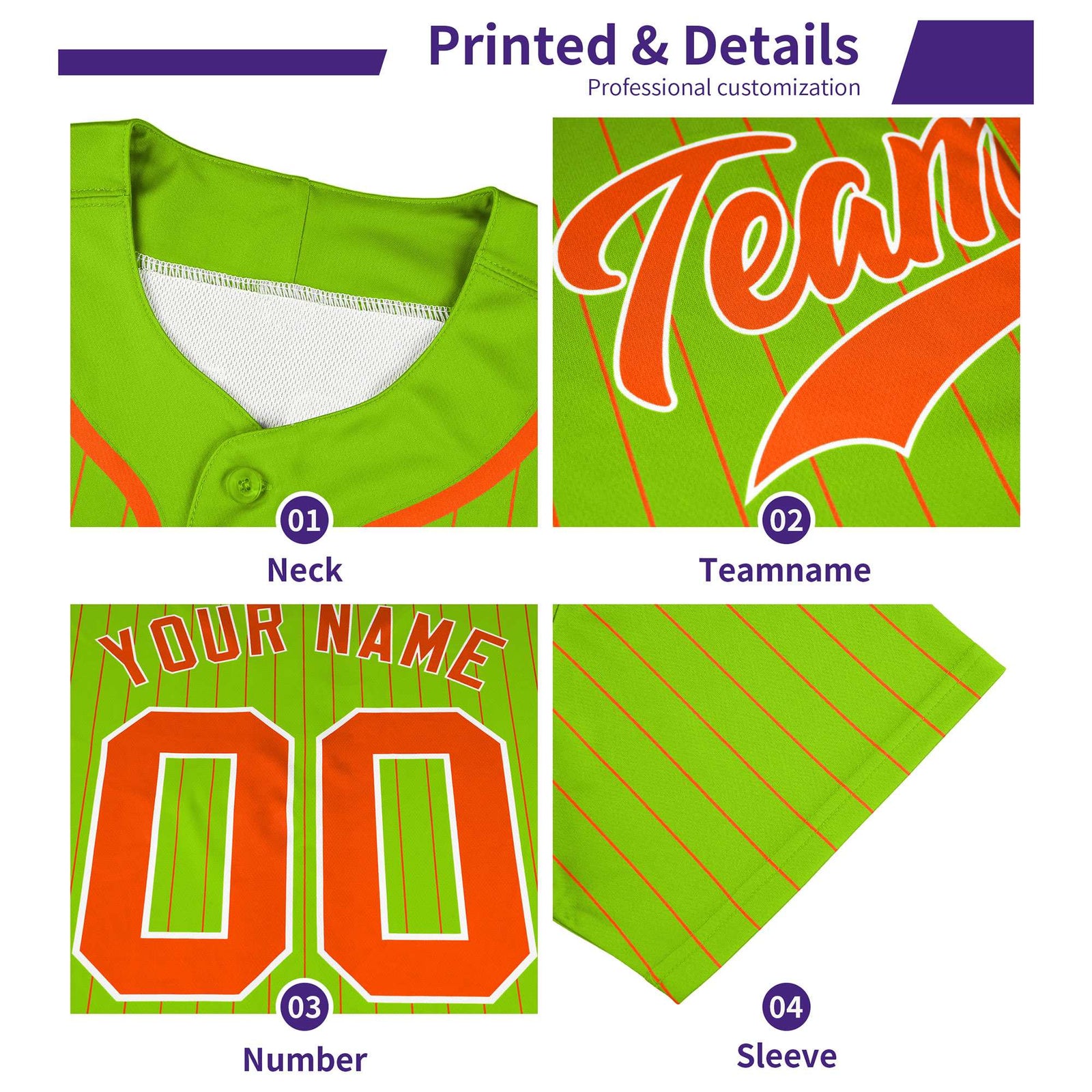 Custom Purple Pink Stripe Fashion Authentic Two-Button Softball Jersey