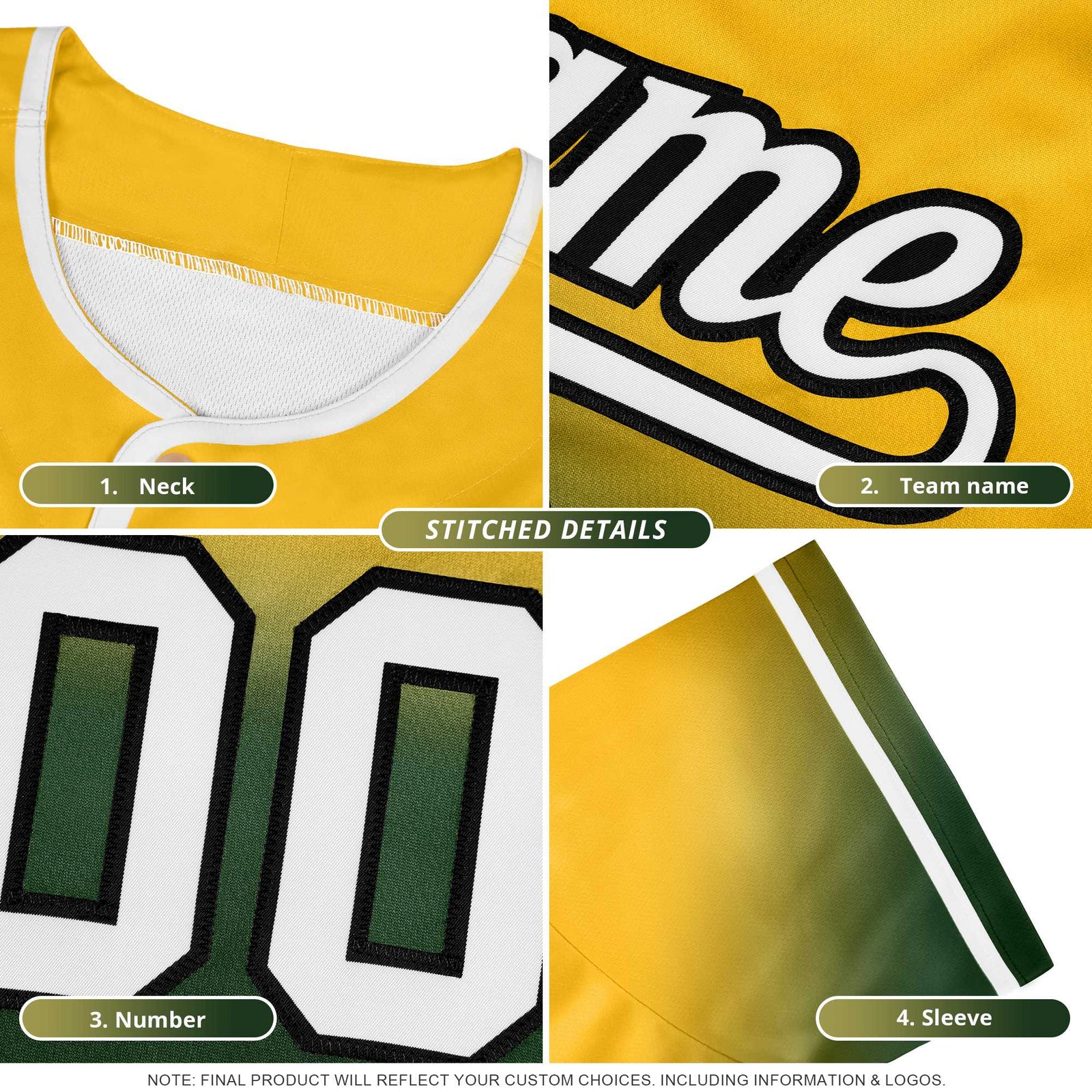 Custom Maroon Yellow Gradient Fashion Authentic Baseball Jersey