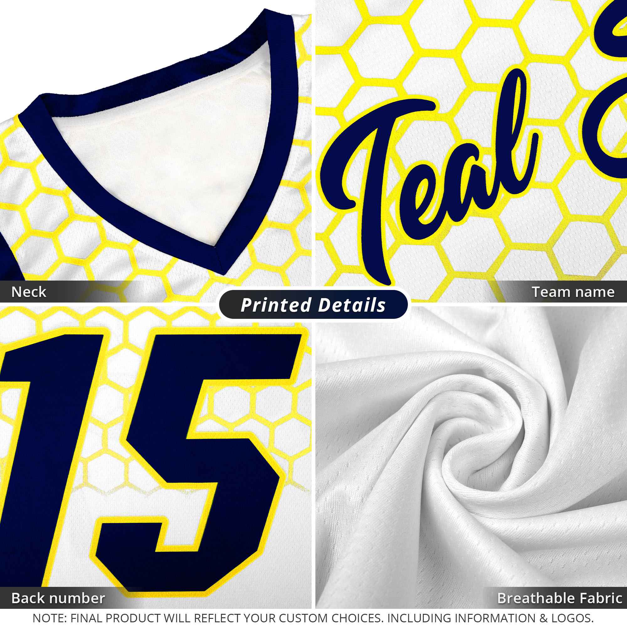 Custom White Personalized Honeycomb Pattern Sports Uniform Basketball Jersey