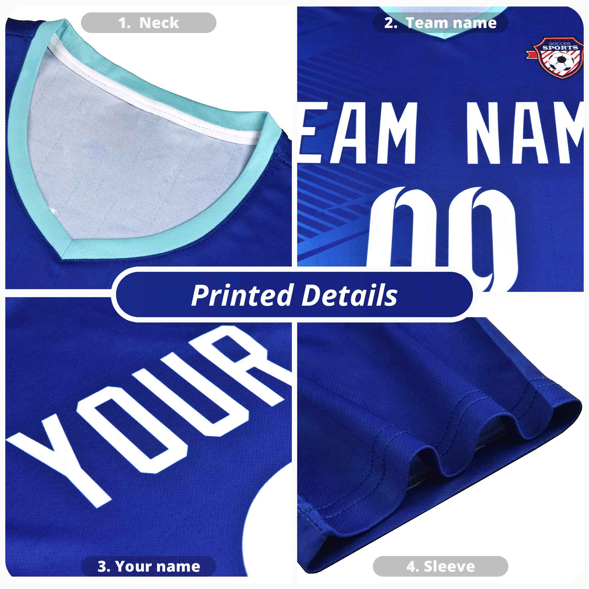 Custom White Sky Blue Vertical Stripes Casual Outdoor Soccer Sets Jersey