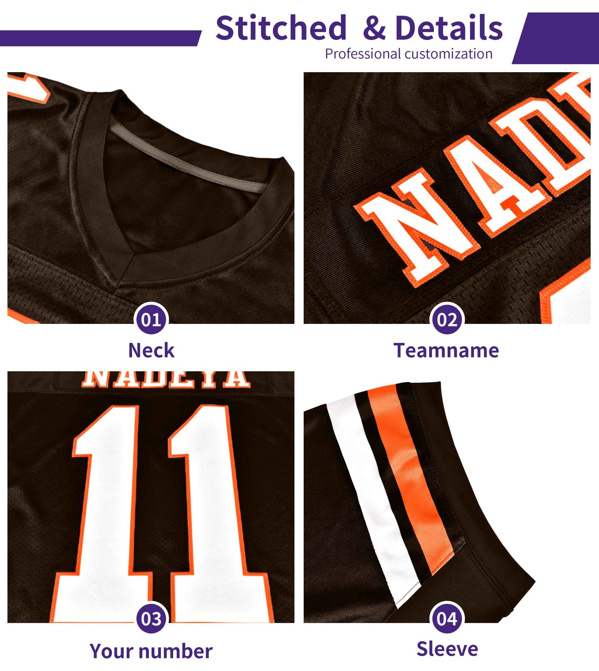 Custom Purple White-Old Gold Classic Style Mesh Authentic Football Jersey