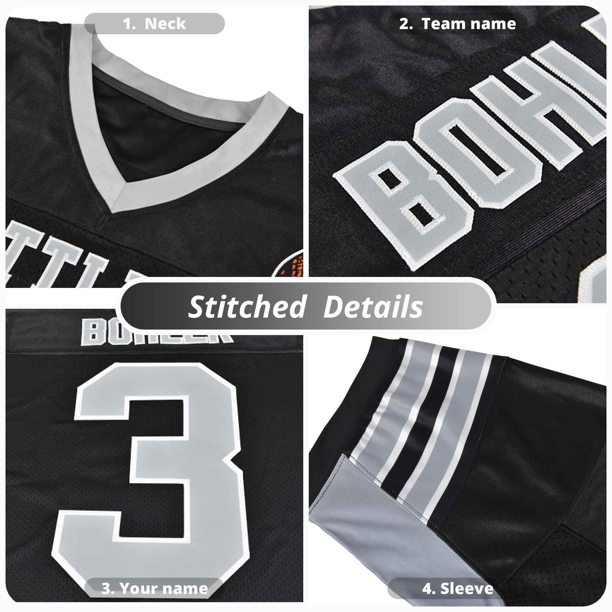 Custom Panther Blue White Insert Color Design Mesh Authentic Football Jersey