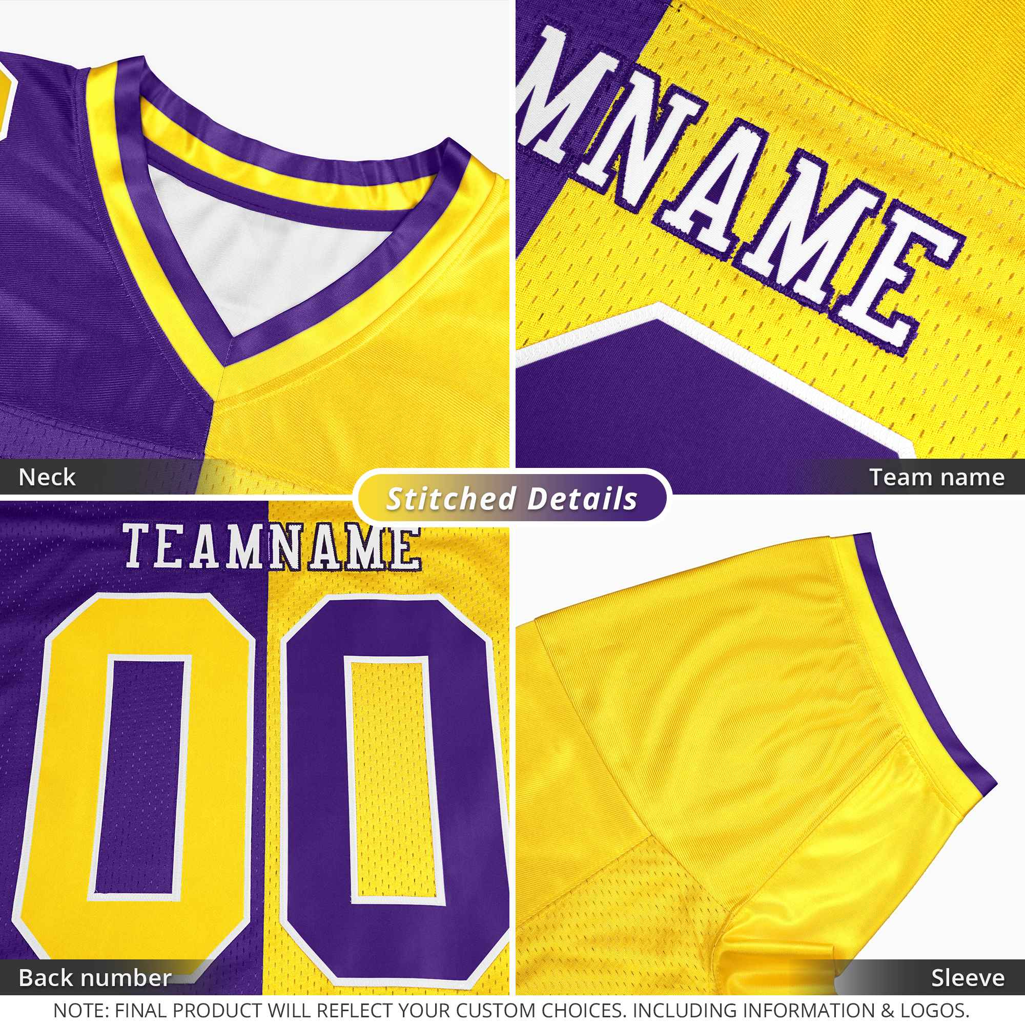 Custom Black Silver Personalized Split Two Tone Design Authentic Football Jersey